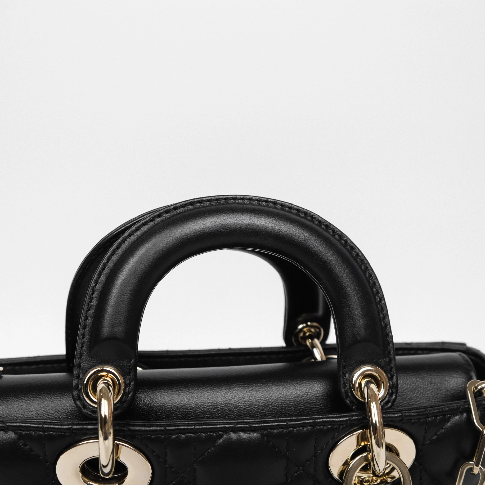 Dior Small Lady D-Joy Bag Black Lambskin Cannage Gold Hardware