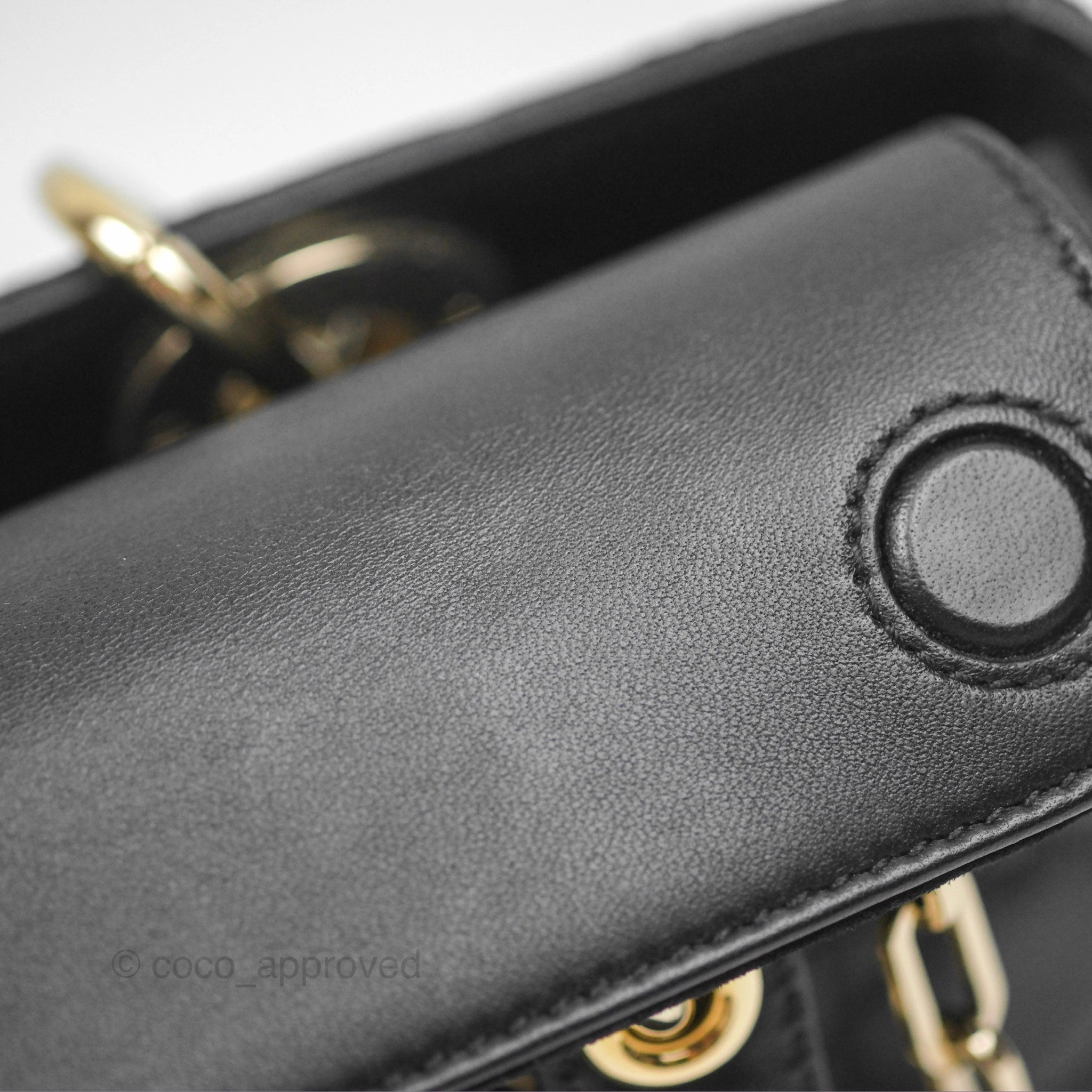 Dior Small Lady D-Joy Bag Black Lambskin Cannage Gold Hardware