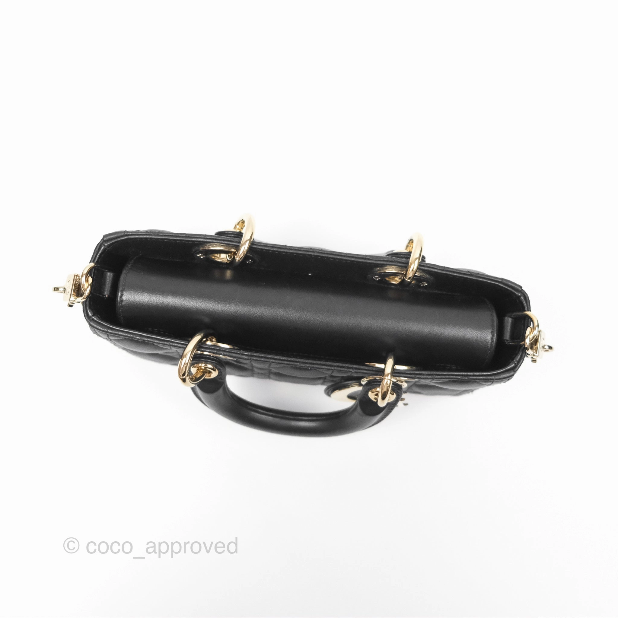 Dior Small Lady D-Joy Bag Black Lambskin Cannage Gold Hardware