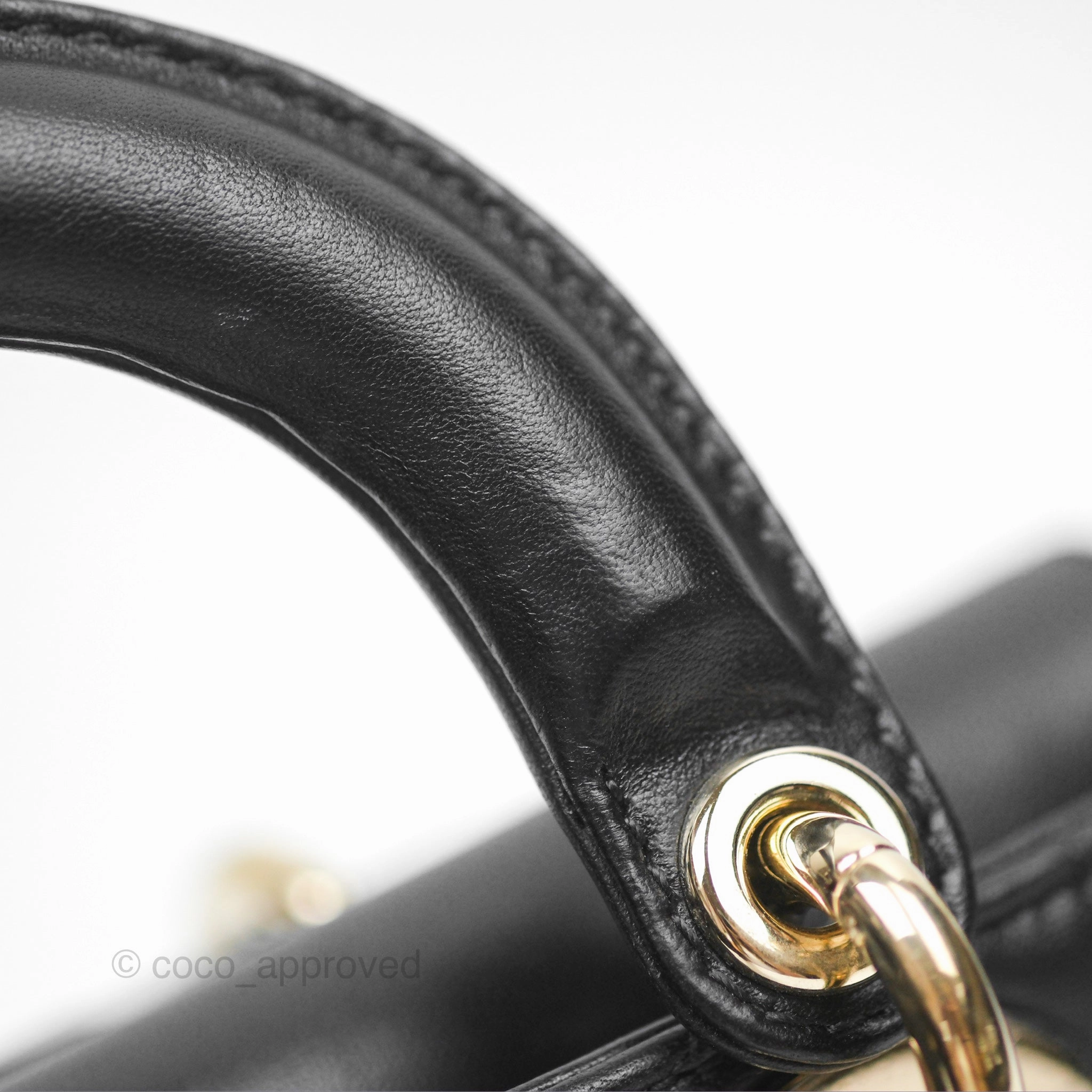 Dior Small Lady D-Joy Bag Black Lambskin Cannage Gold Hardware
