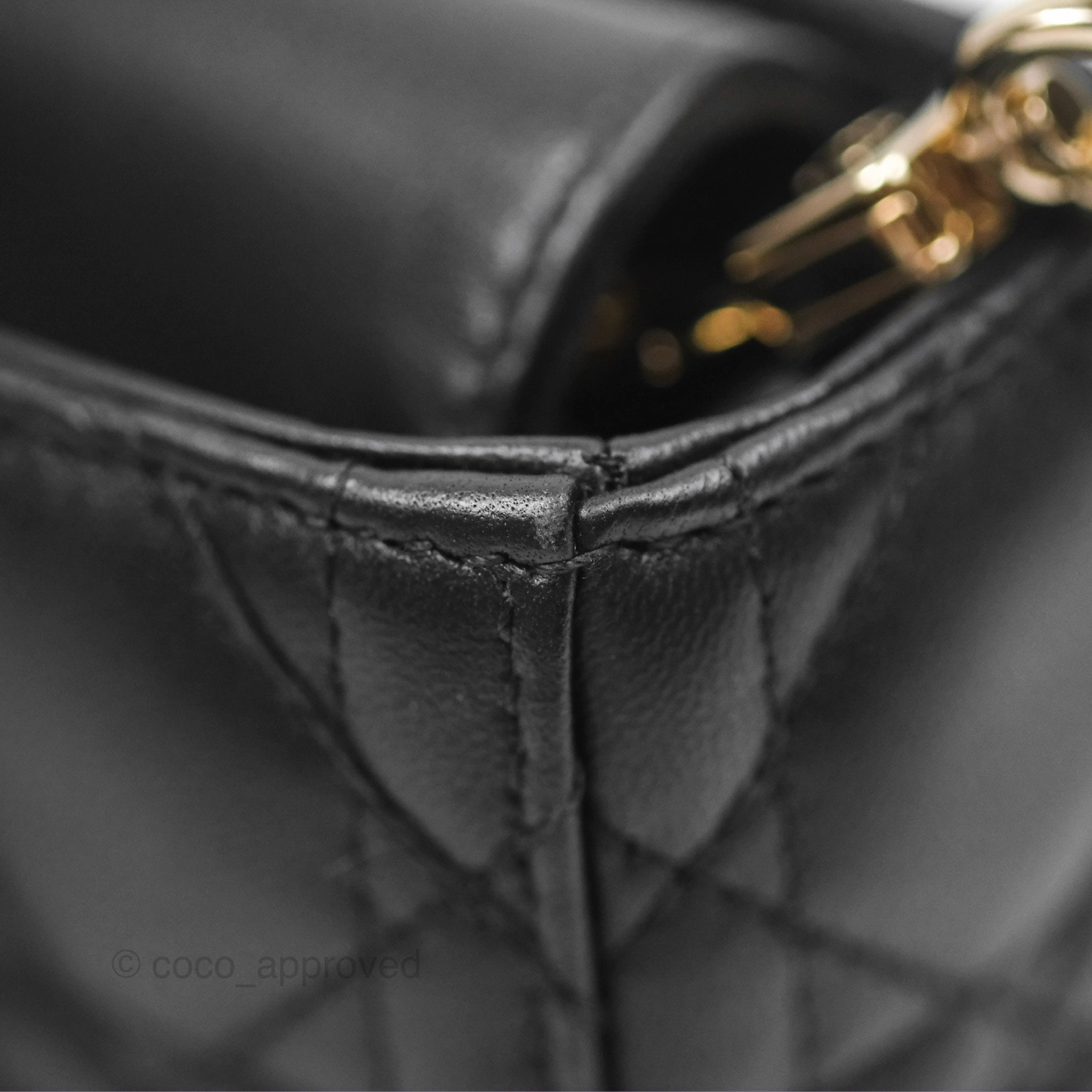 Dior Small Lady D-Joy Bag Black Lambskin Cannage Gold Hardware