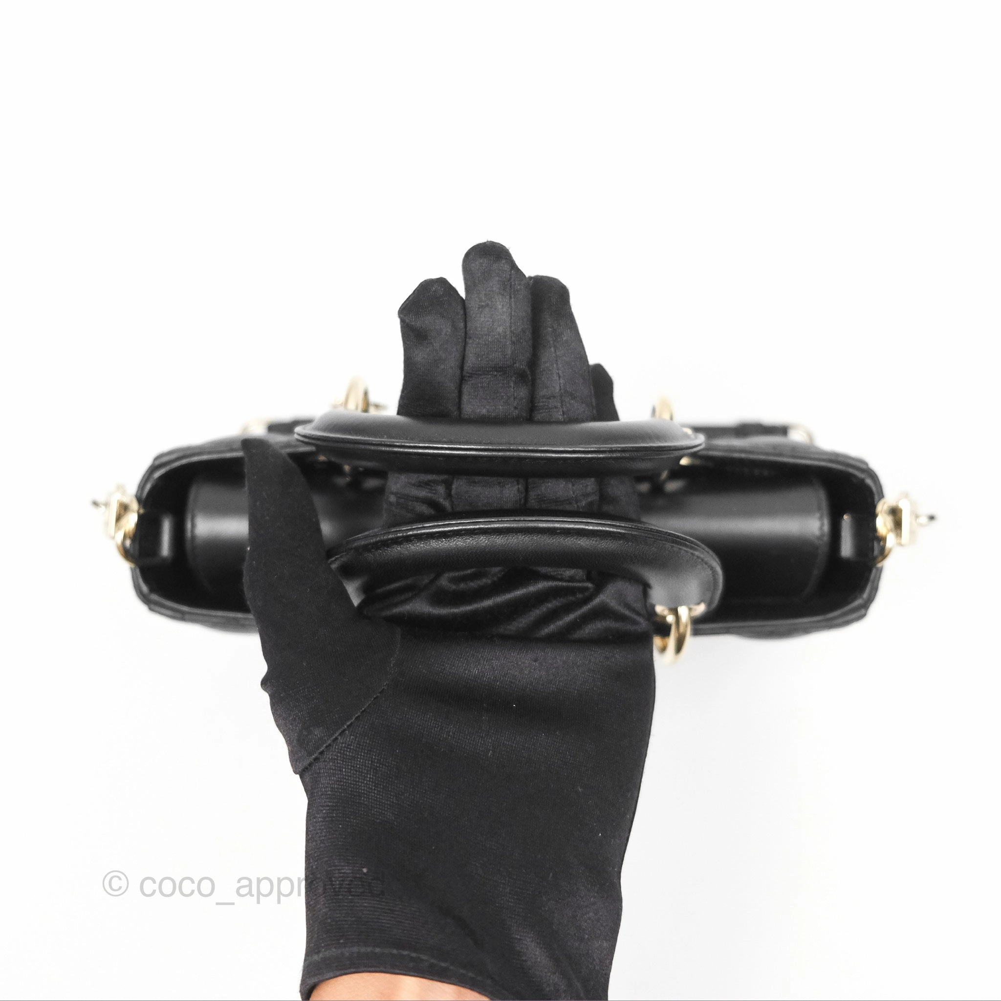 Dior Small Lady D-Joy Bag Black Lambskin Cannage Gold Hardware