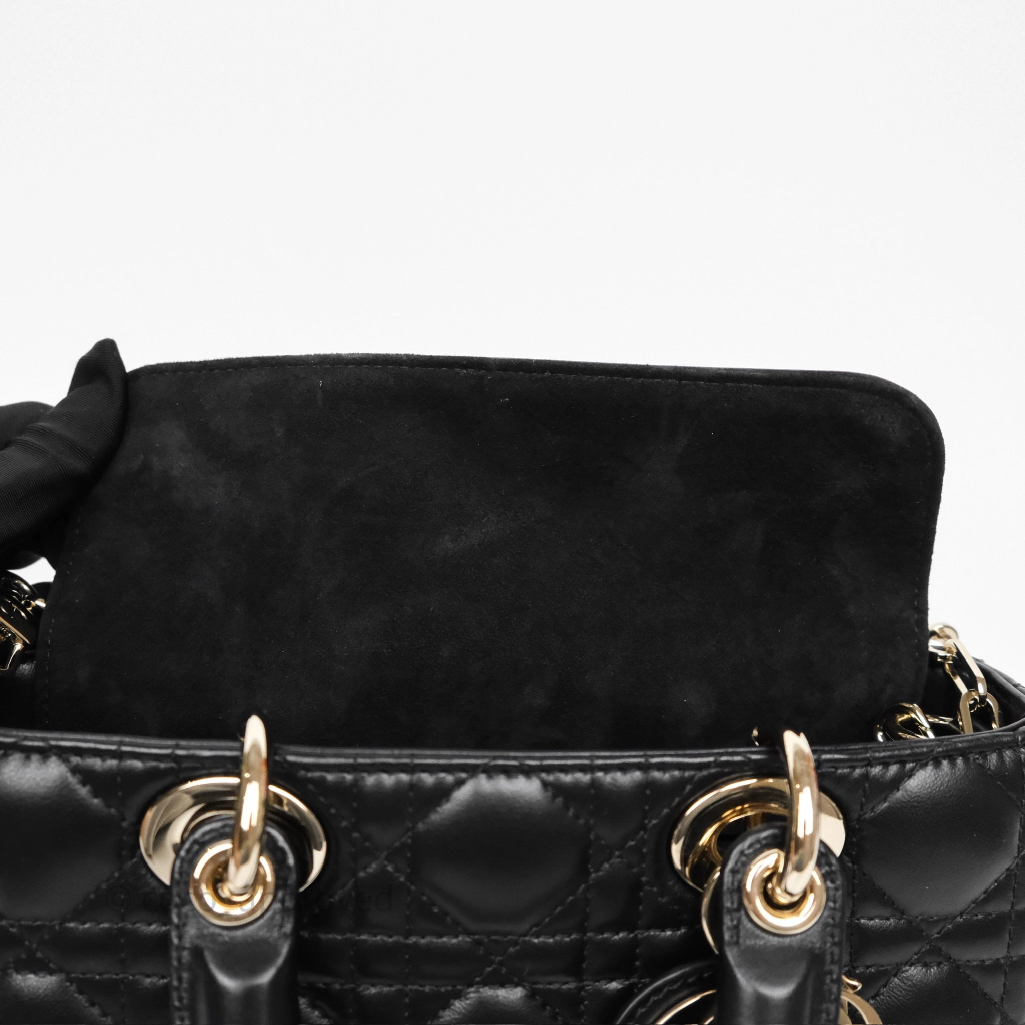 Dior Small Lady D-Joy Bag Black Lambskin Cannage Gold Hardware