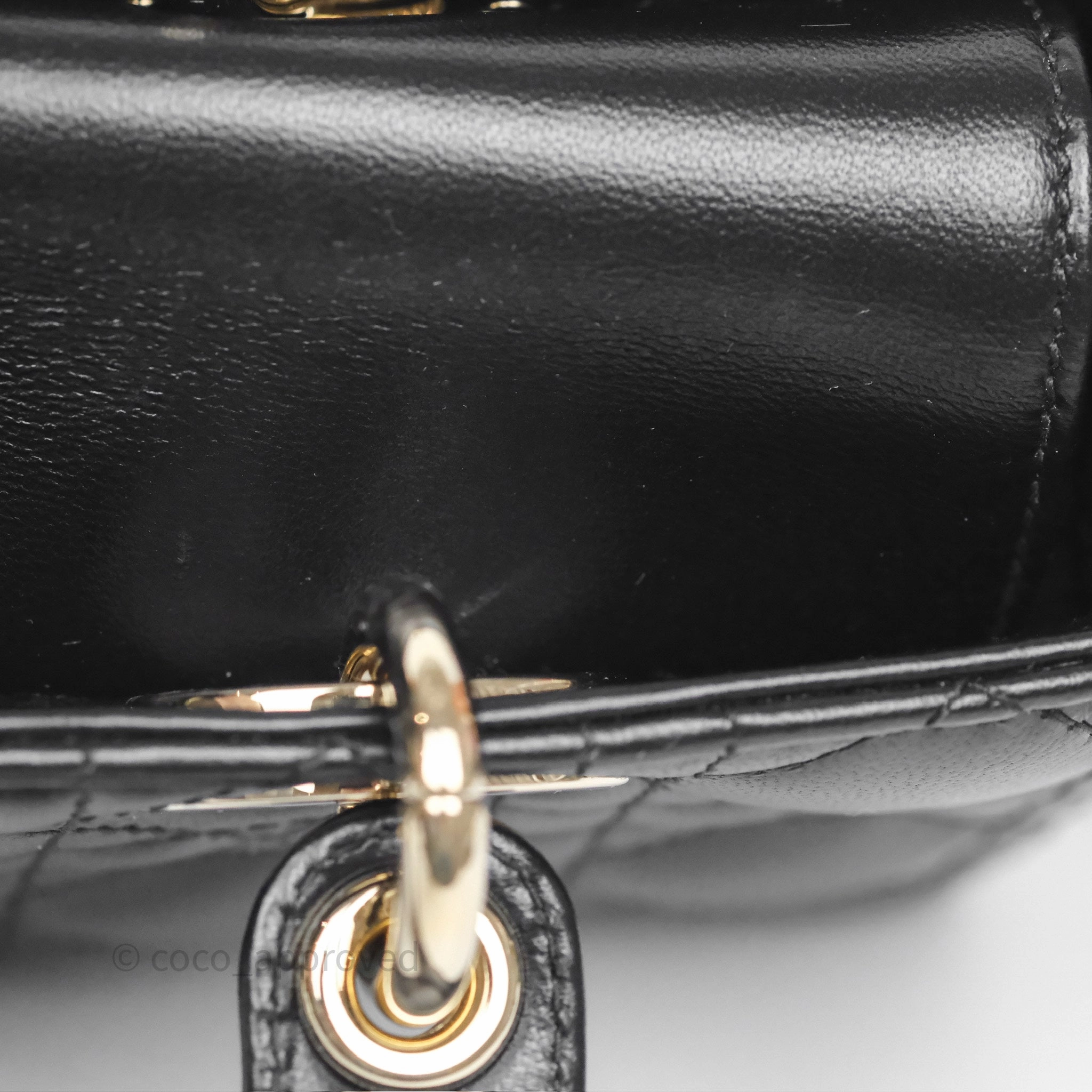 Dior Small Lady D-Joy Bag Black Lambskin Cannage Gold Hardware