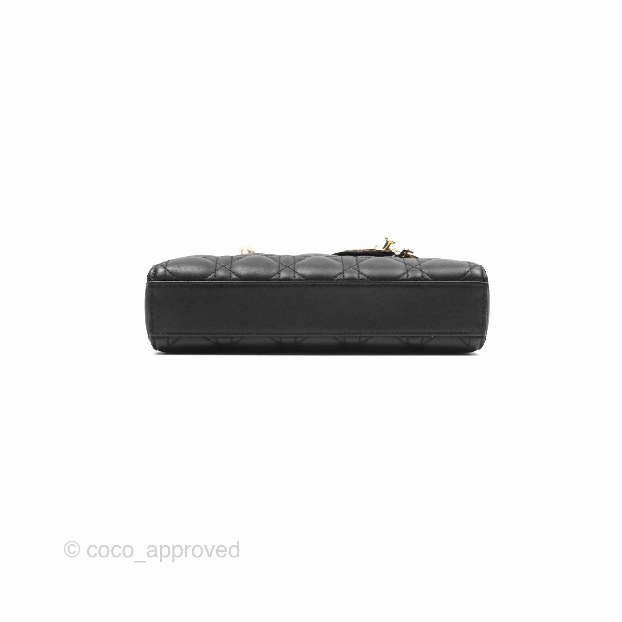 Dior Small Lady D-Joy Bag Black Lambskin Cannage Gold Hardware