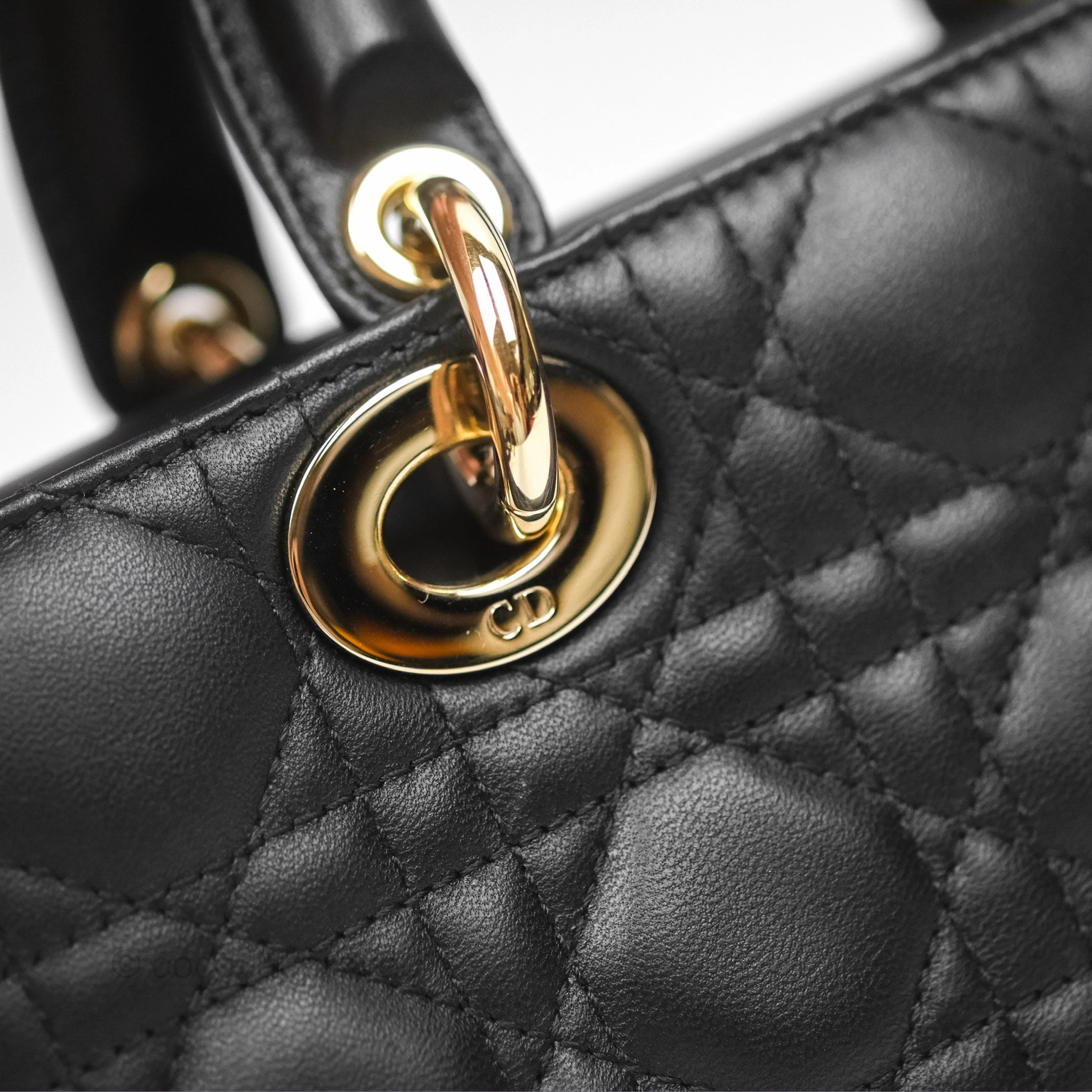 Dior Small Lady D-Joy Bag Black Lambskin Cannage Gold Hardware