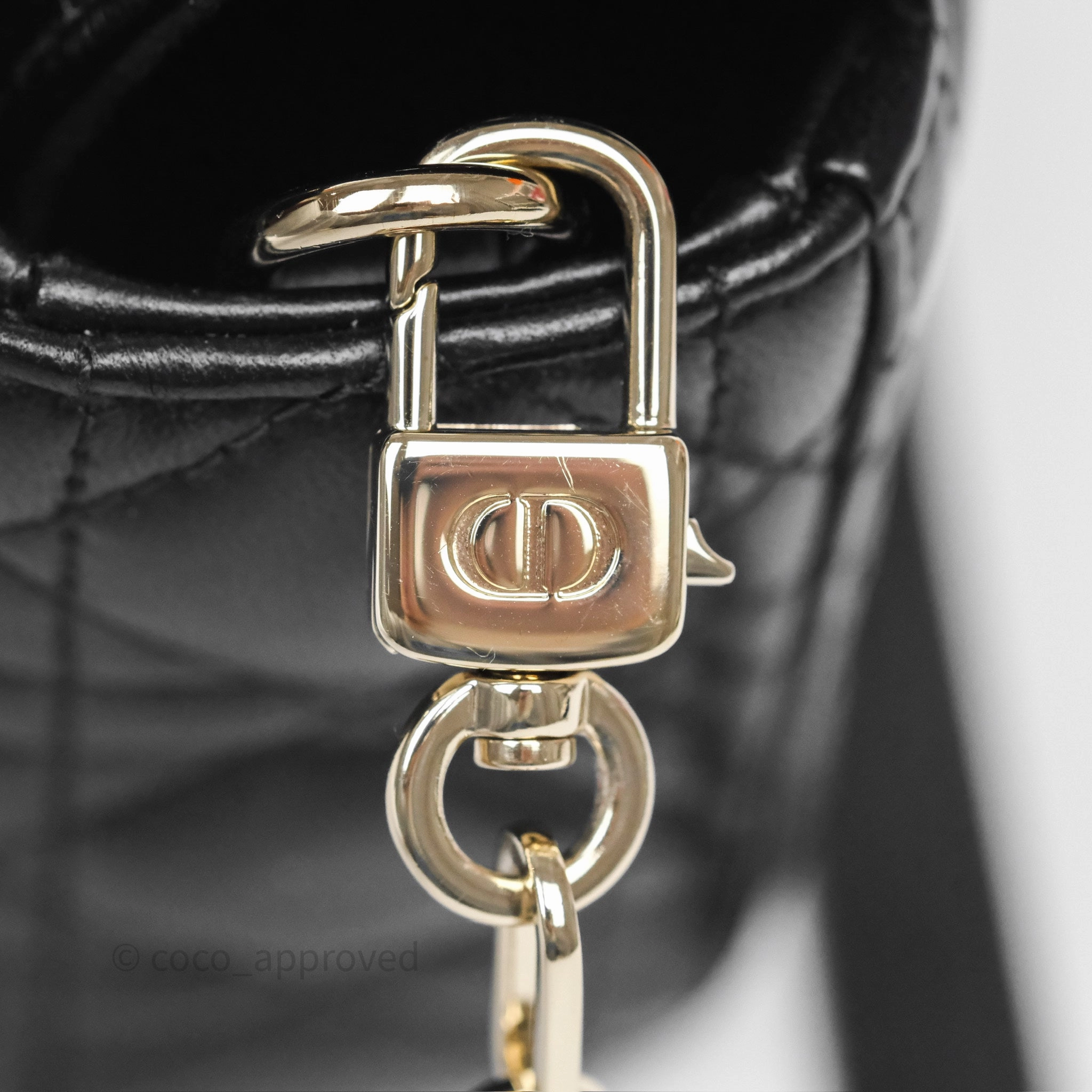 Dior Small Lady D-Joy Bag Black Lambskin Cannage Gold Hardware