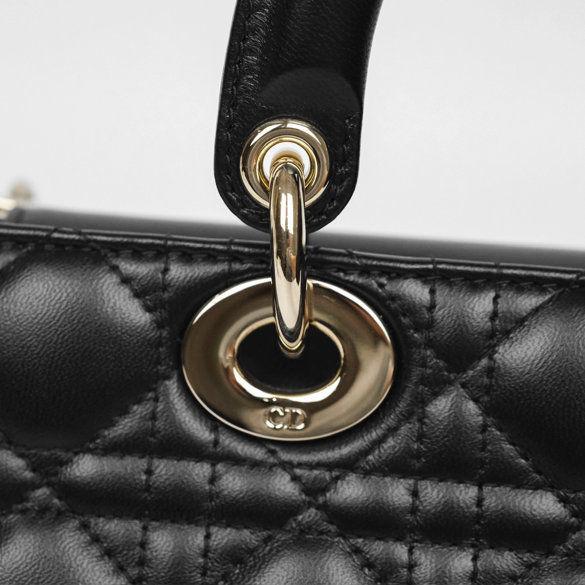 Dior Small Lady D-Joy Bag Black Lambskin Cannage Gold Hardware