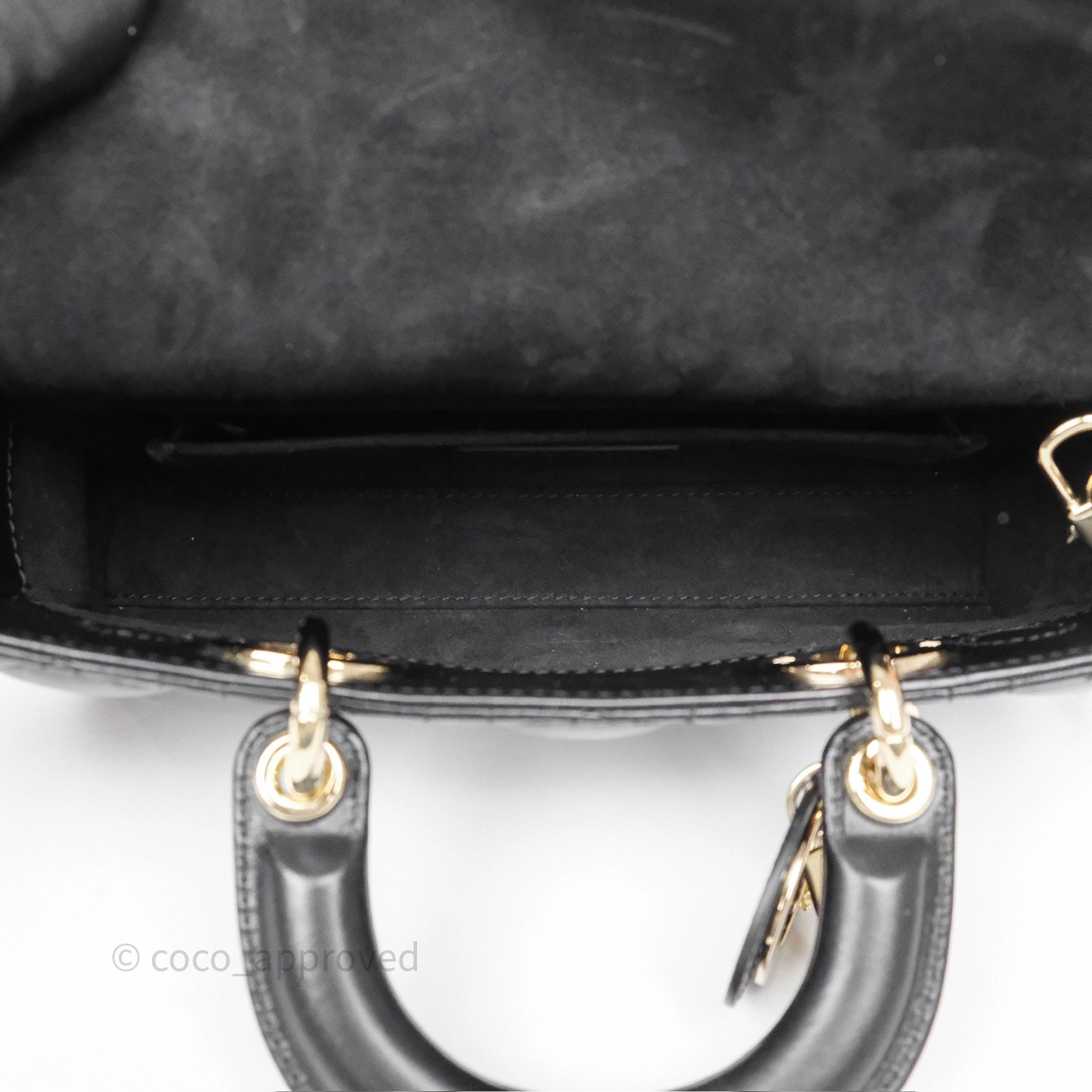 Dior Small Lady D-Joy Bag Black Lambskin Cannage Gold Hardware