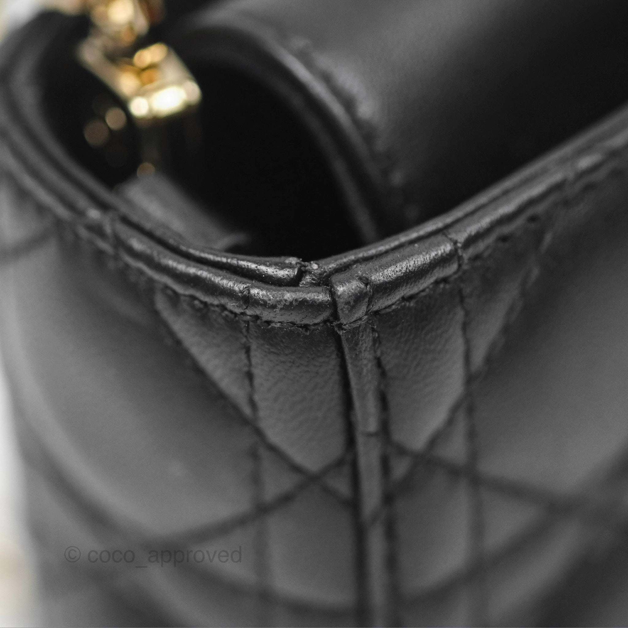 Dior Small Lady D-Joy Bag Black Lambskin Cannage Gold Hardware