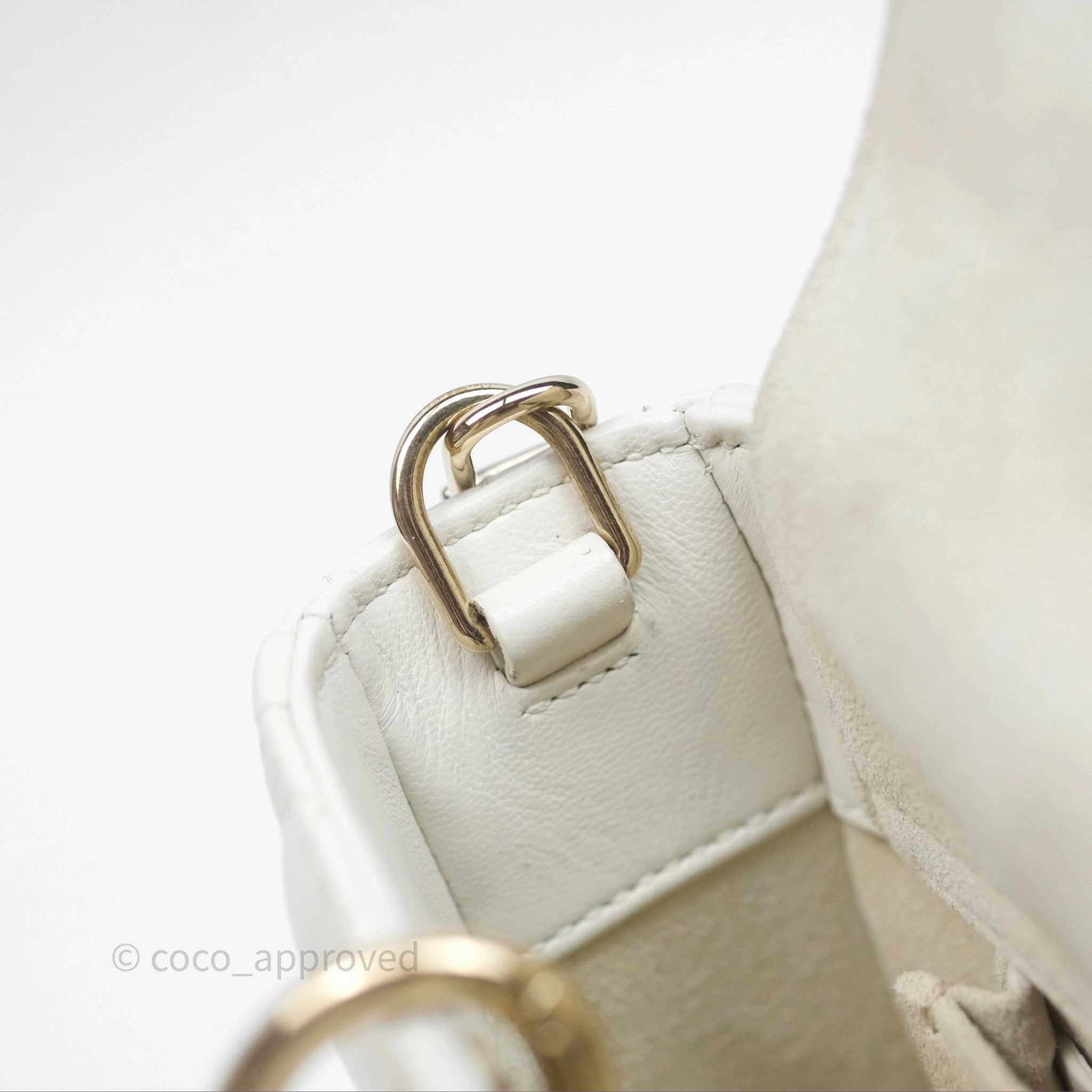 Dior Small Lady D-Joy Bag Ivory White Lambskin Cannage Gold Hardware