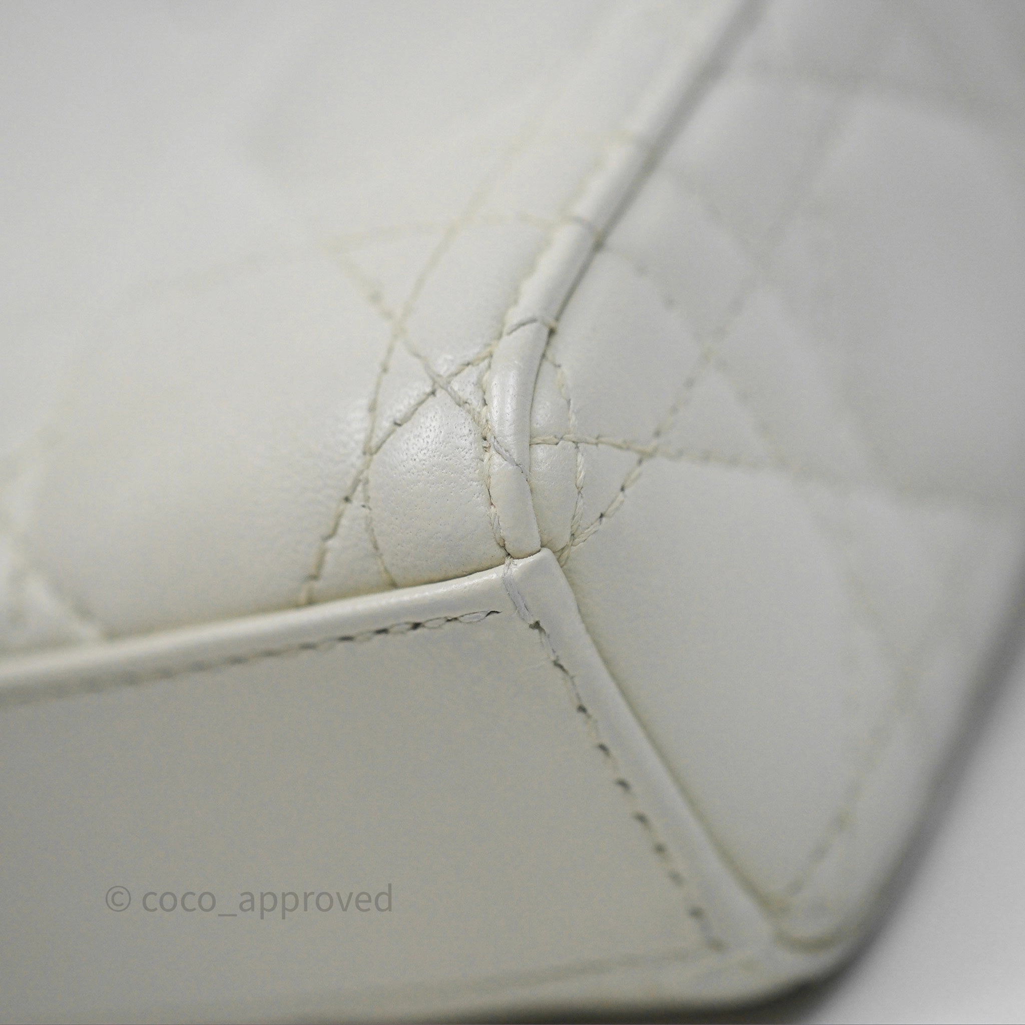 Dior Small Lady D-Joy Bag Ivory White Lambskin Cannage Gold Hardware