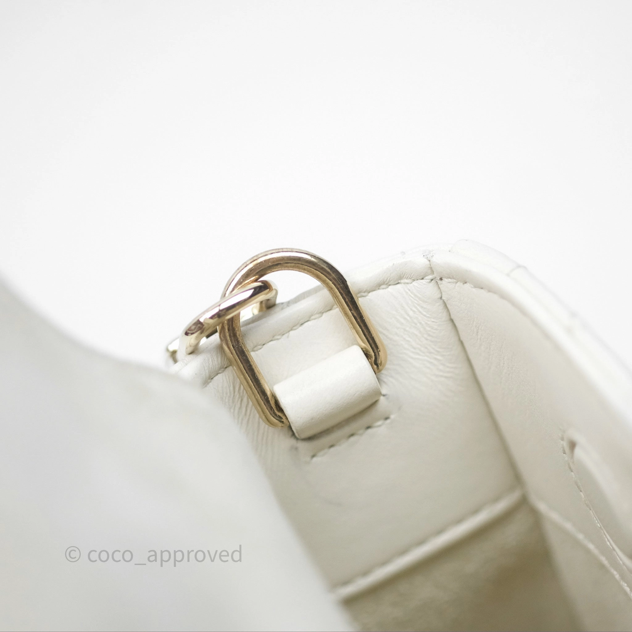 Dior Small Lady D-Joy Bag Ivory White Lambskin Cannage Gold Hardware