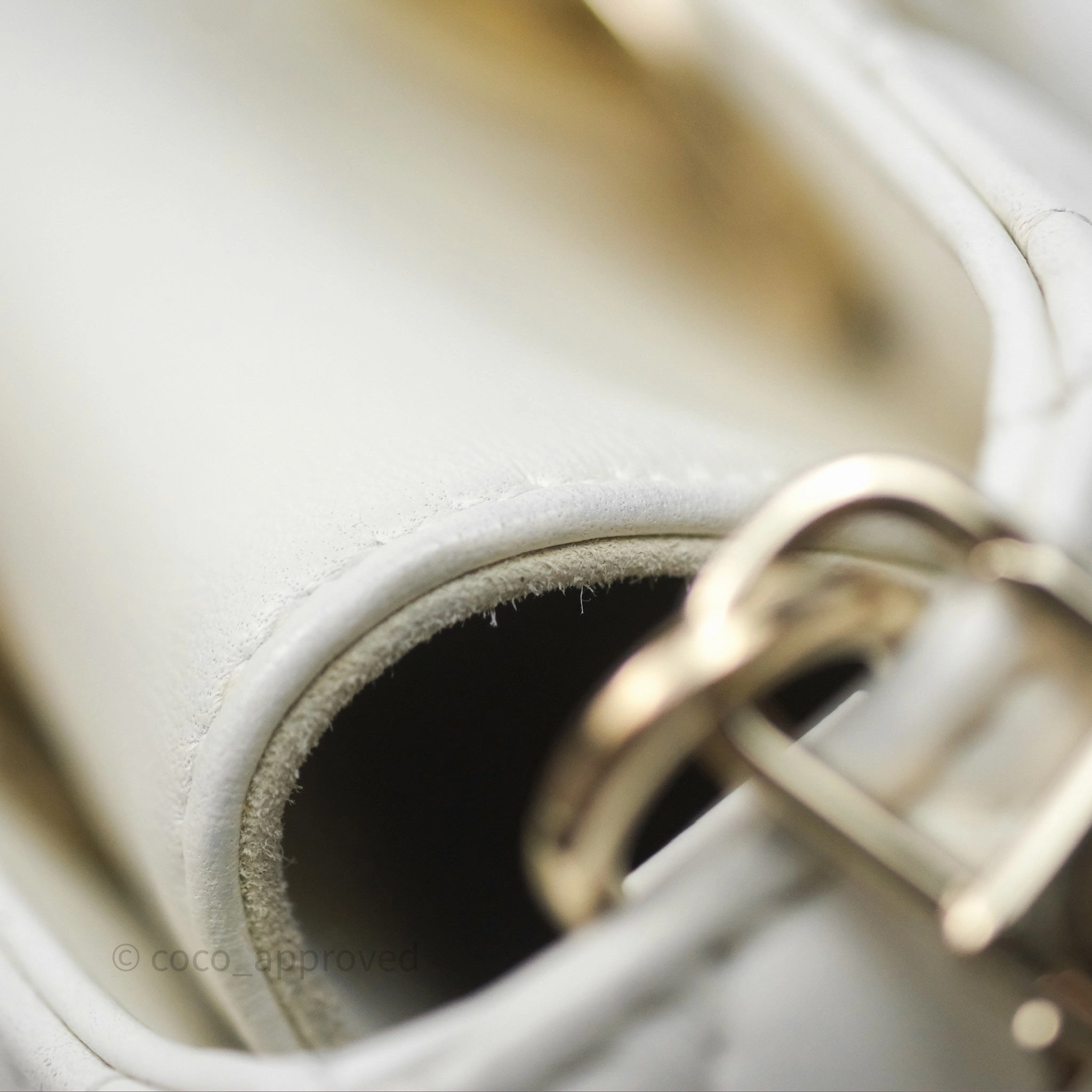 Dior Small Lady D-Joy Bag Ivory White Lambskin Cannage Gold Hardware