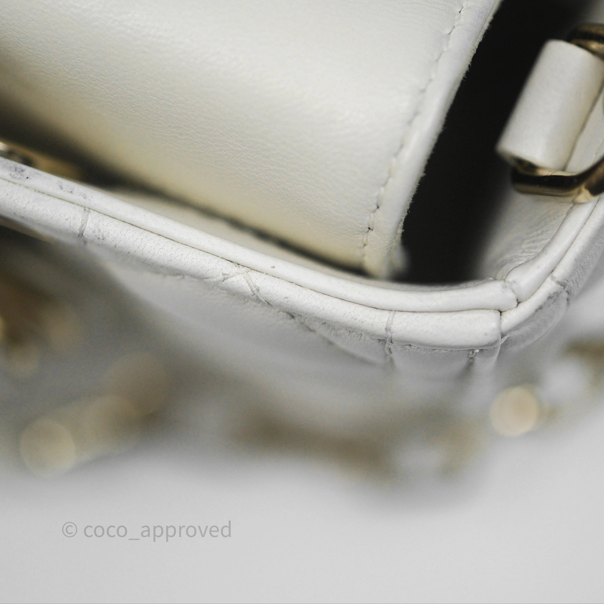 Dior Small Lady D-Joy Bag Ivory White Lambskin Cannage Gold Hardware