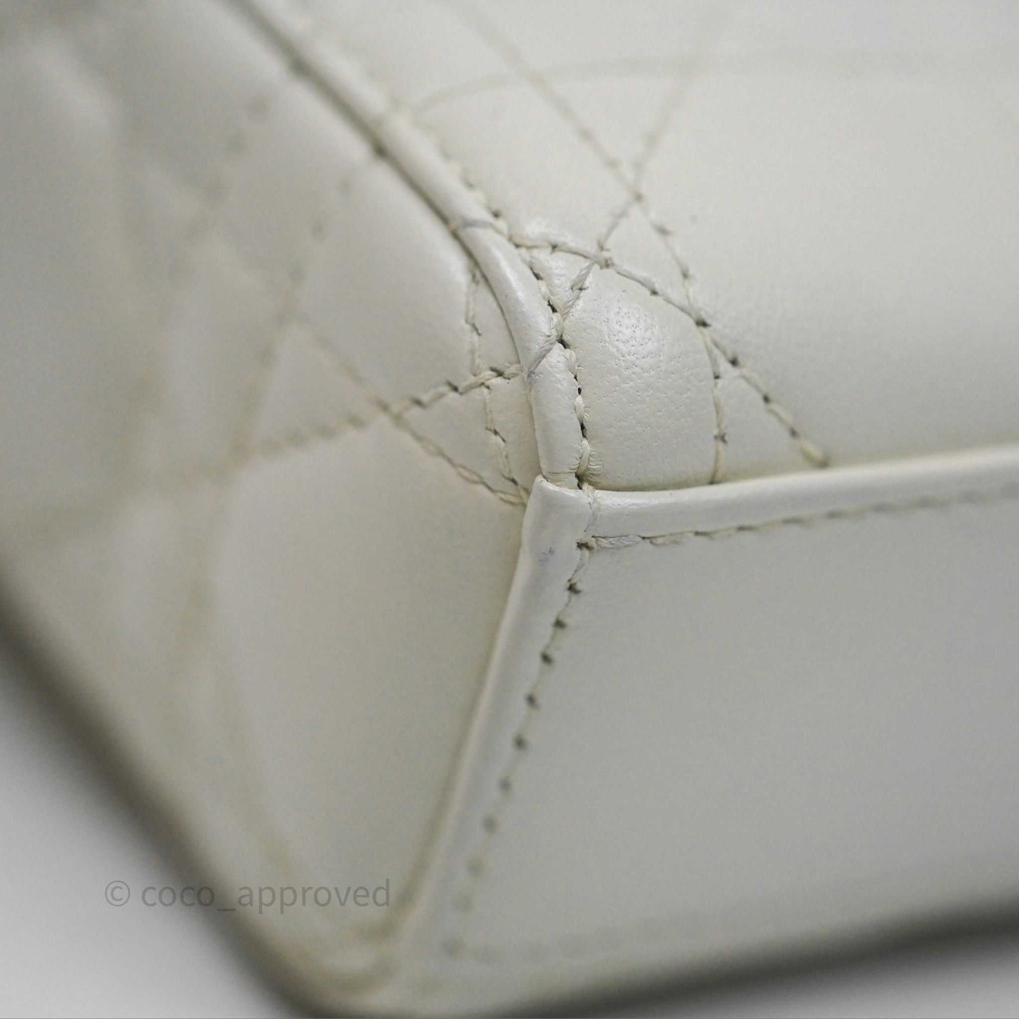 Dior Small Lady D-Joy Bag Ivory White Lambskin Cannage Gold Hardware
