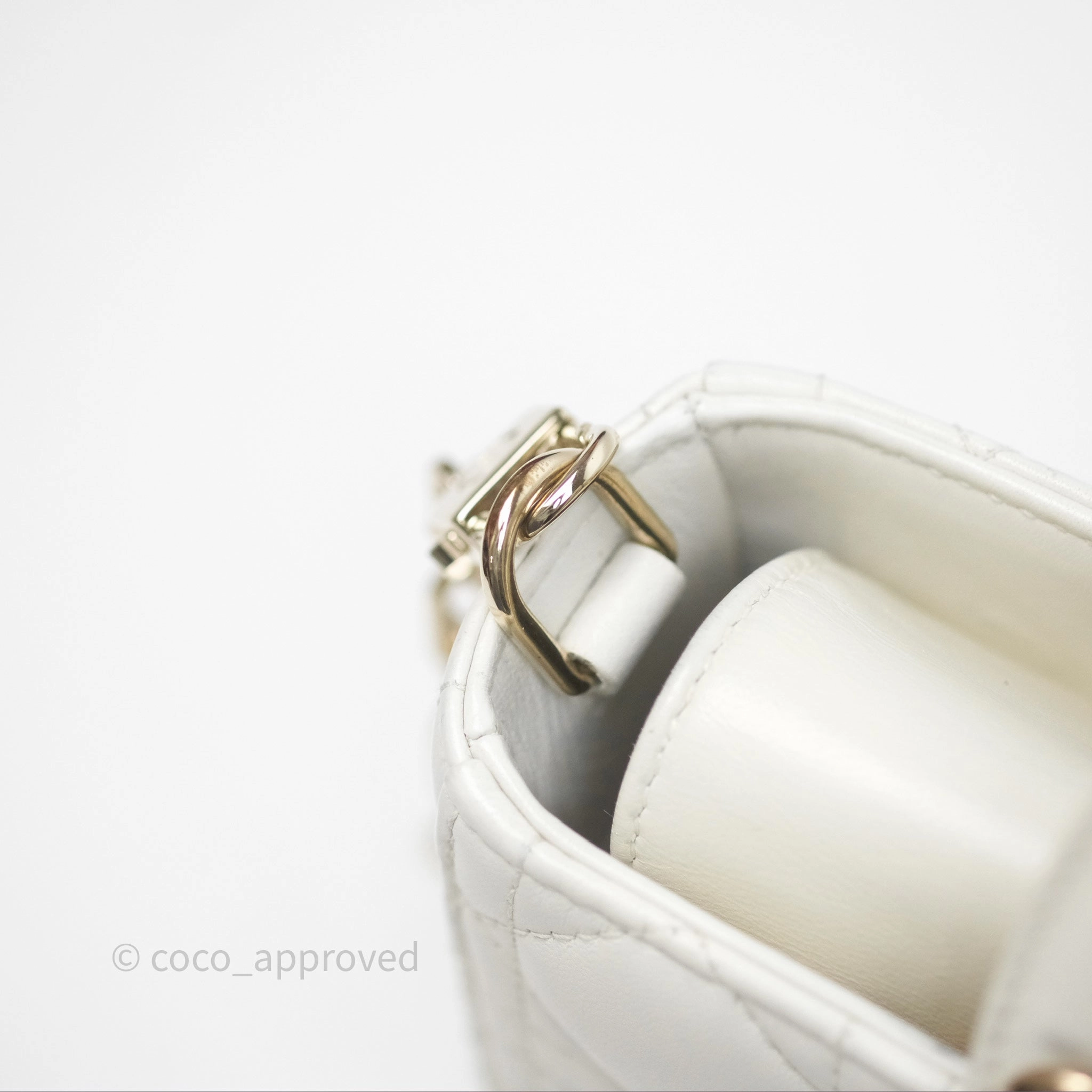 Dior Small Lady D-Joy Bag Ivory White Lambskin Cannage Gold Hardware