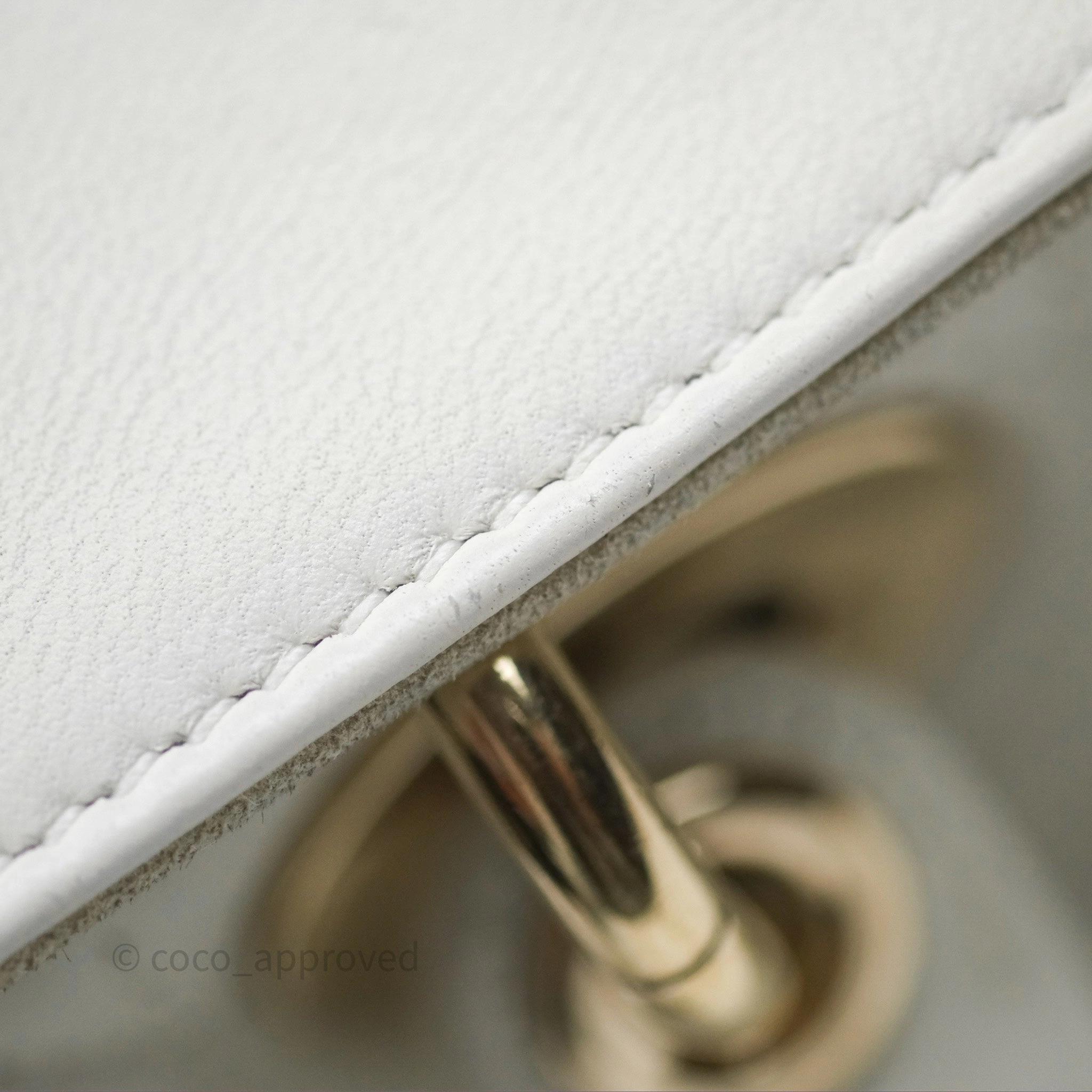 Dior Small Lady D-Joy Bag Ivory White Lambskin Cannage Gold Hardware