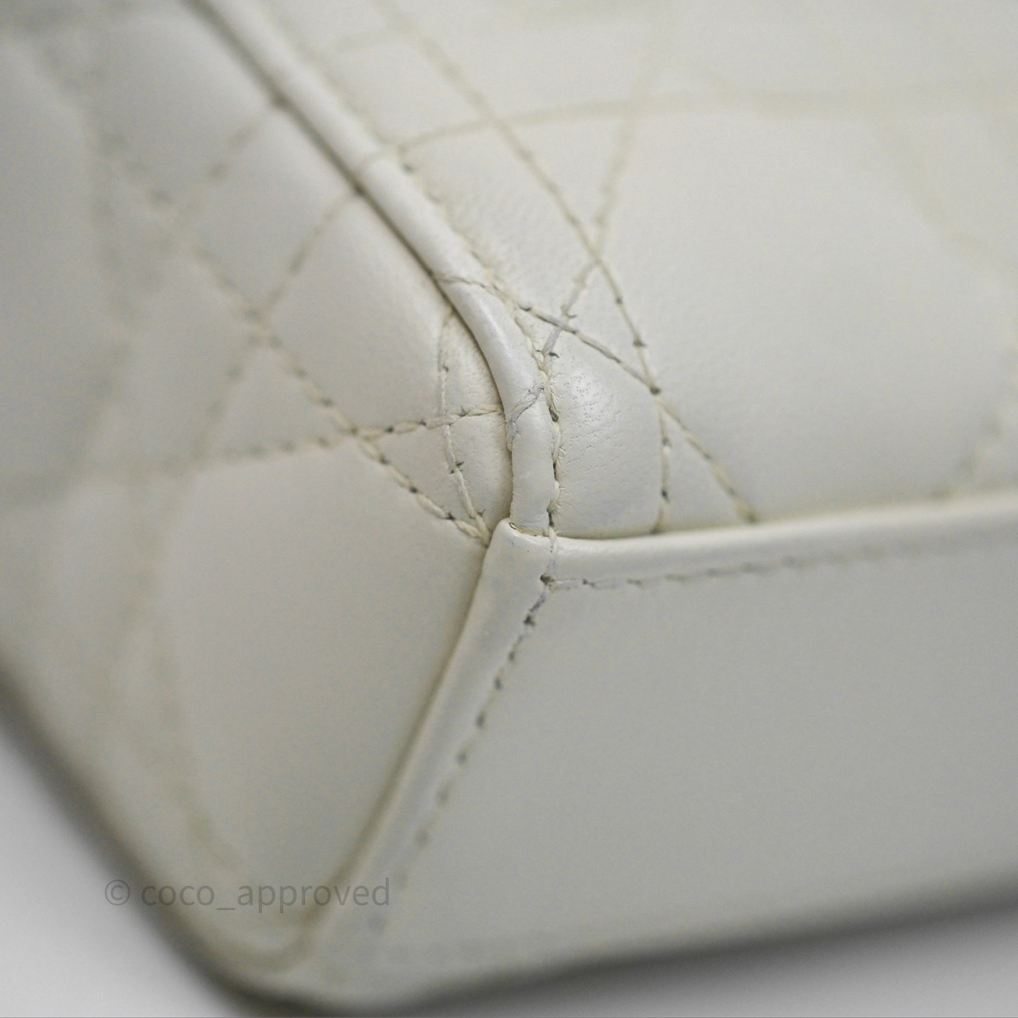 Dior Small Lady D-Joy Bag Ivory White Lambskin Cannage Gold Hardware