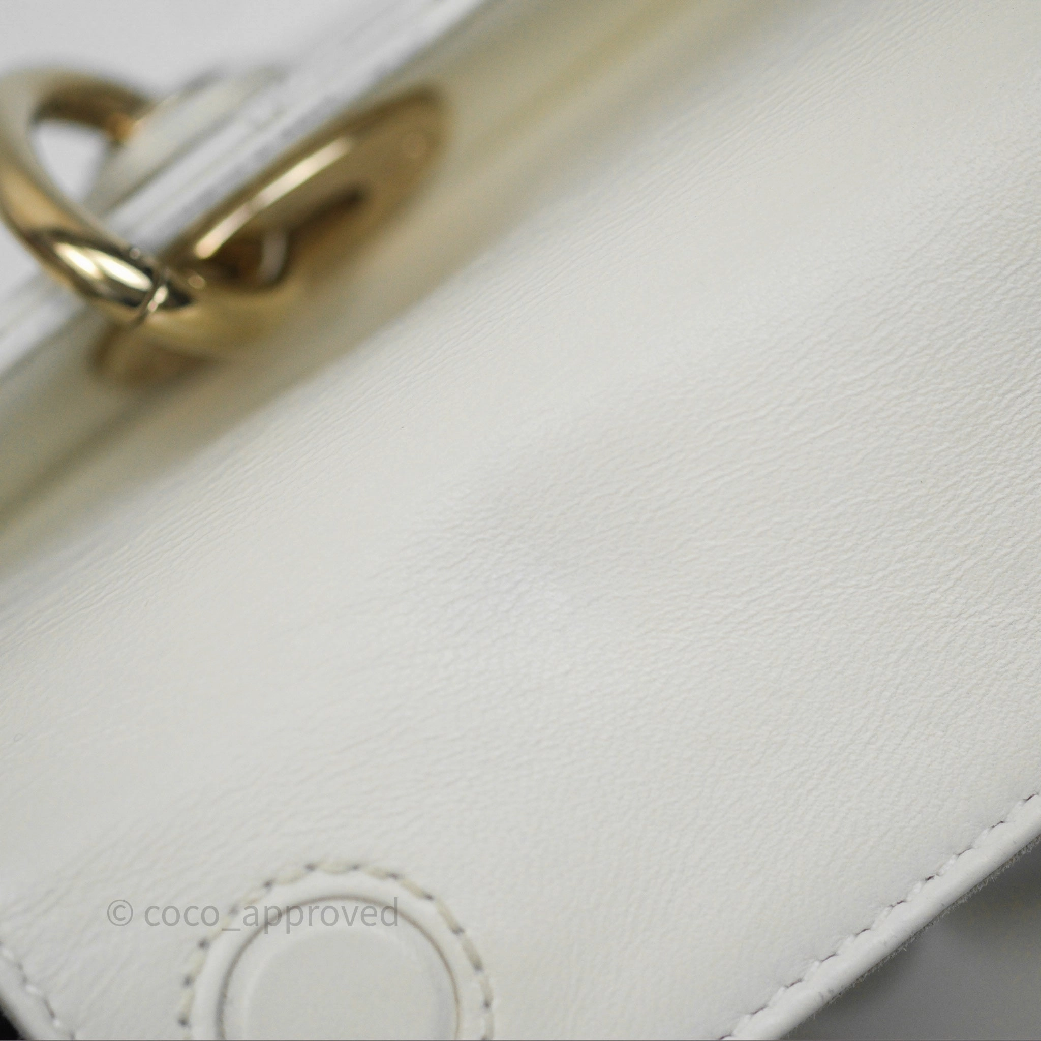 Dior Small Lady D-Joy Bag Ivory White Lambskin Cannage Gold Hardware