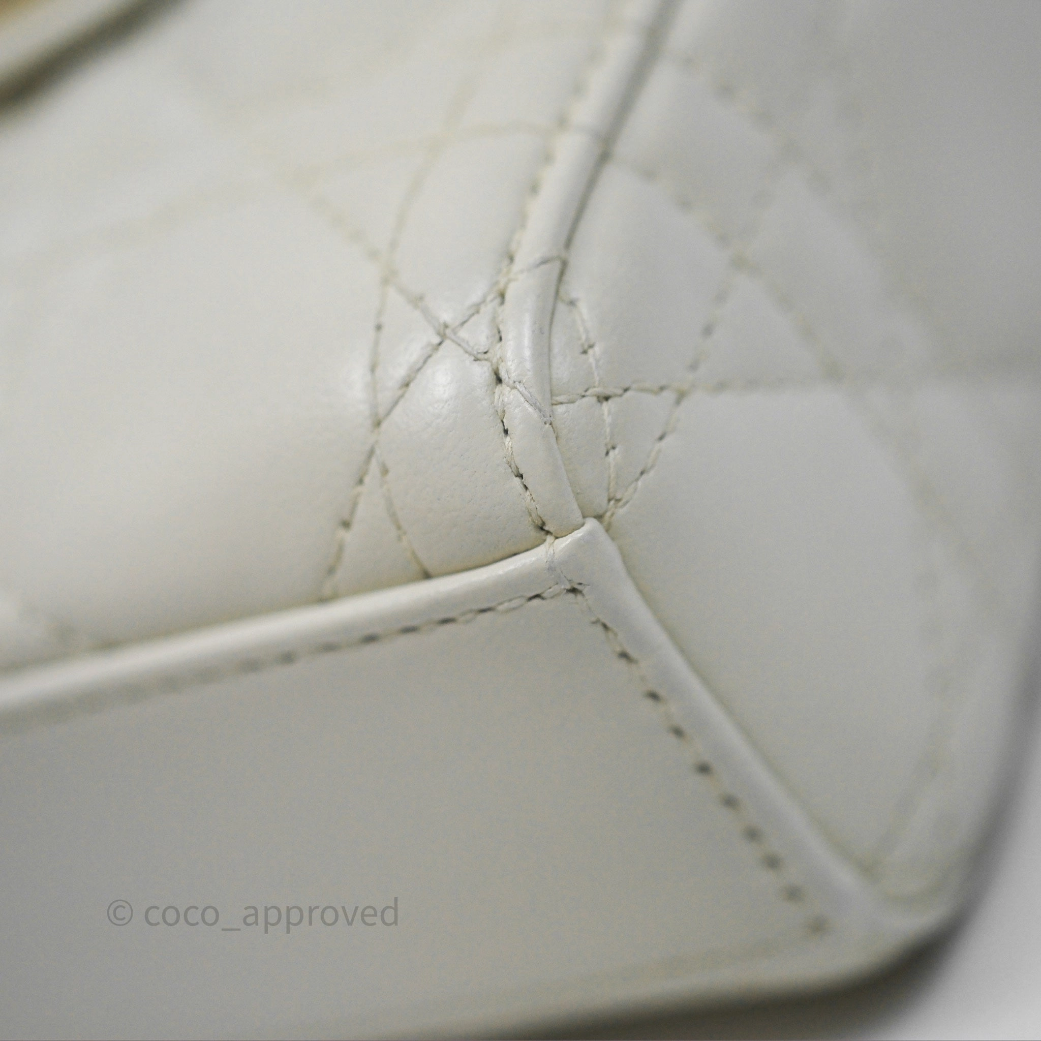 Dior Small Lady D-Joy Bag Ivory White Lambskin Cannage Gold Hardware