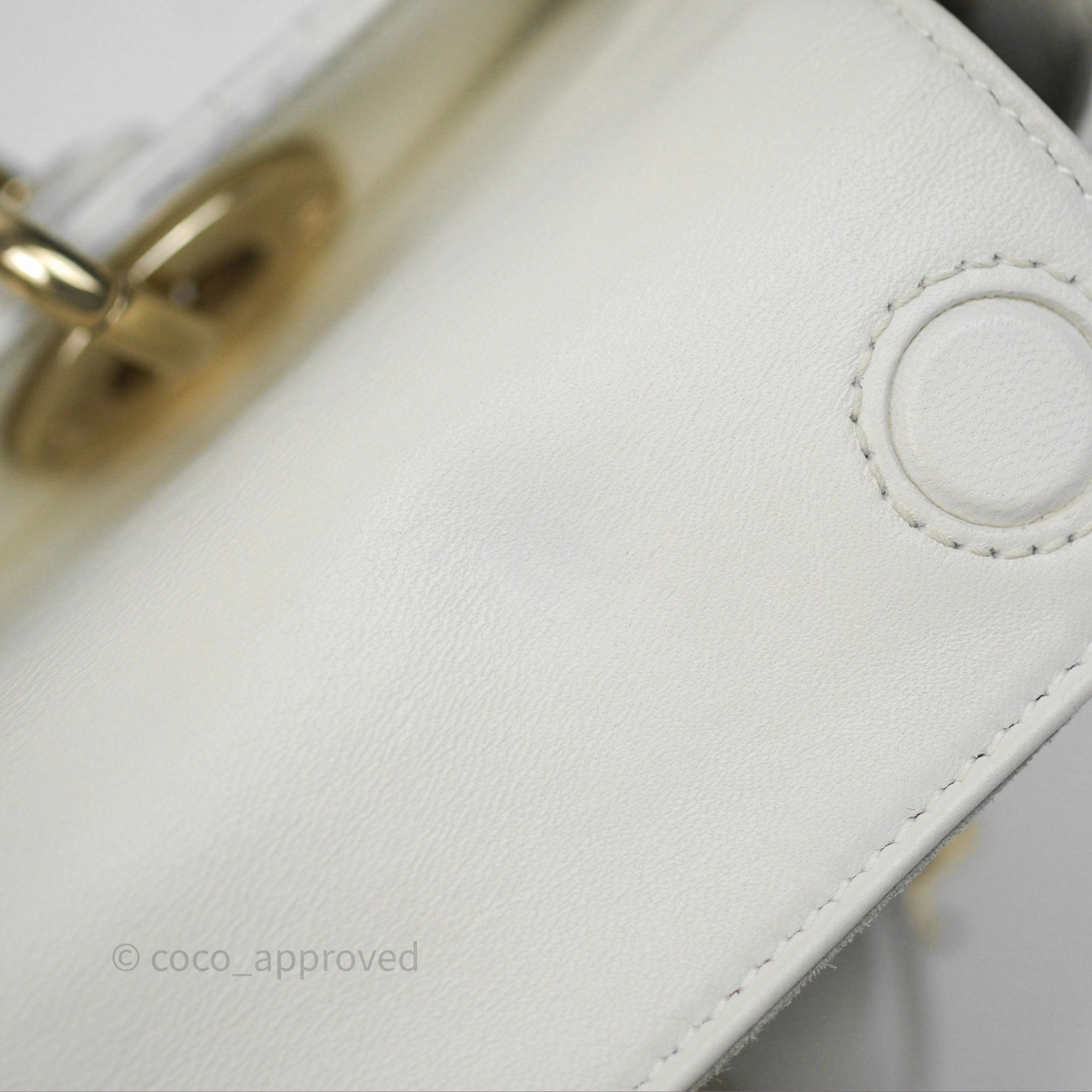 Dior Small Lady D-Joy Bag Ivory White Lambskin Cannage Gold Hardware