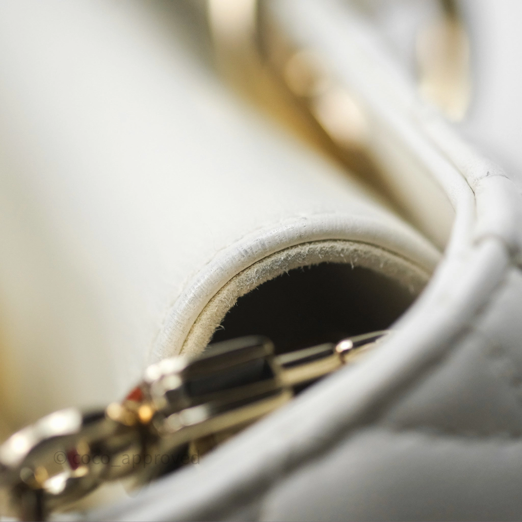 Dior Small Lady D-Joy Bag Ivory White Lambskin Cannage Gold Hardware