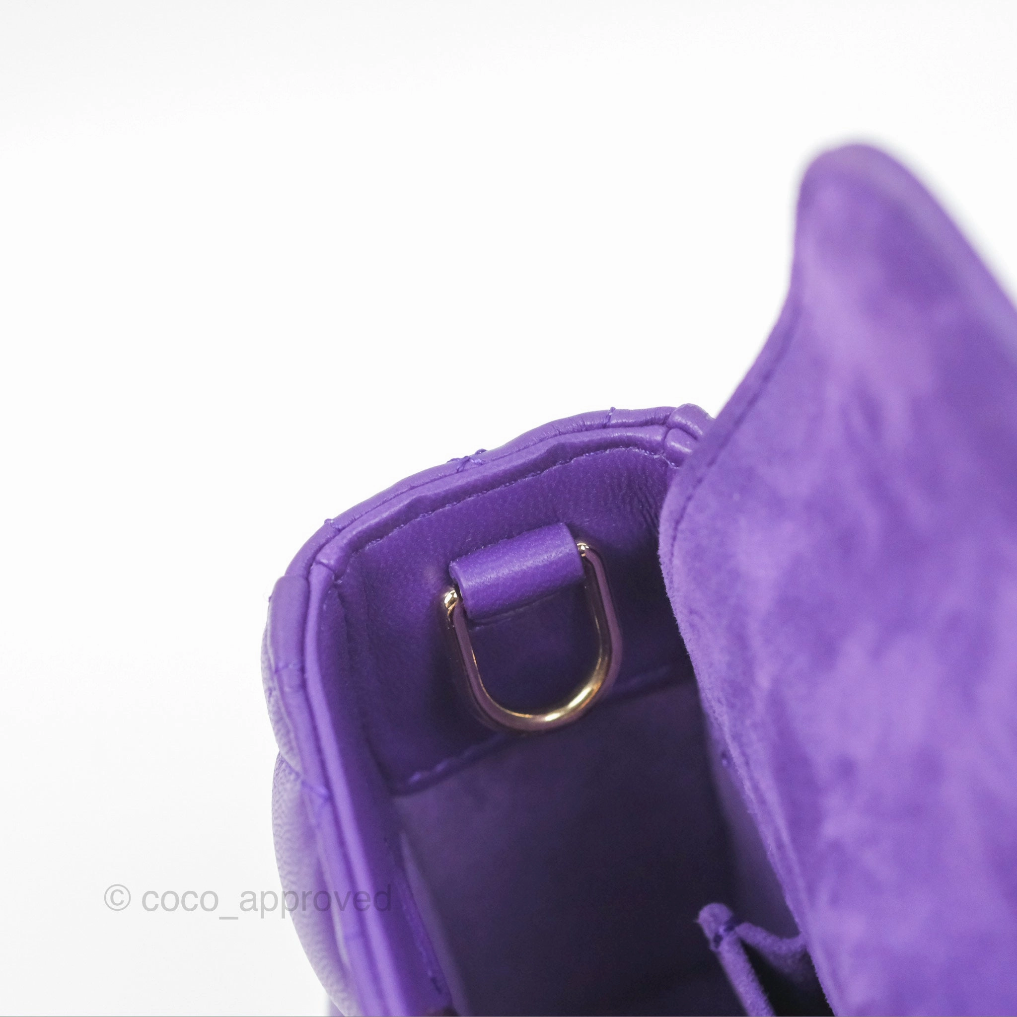 Dior Small Lady D-Joy Bag Purple Lambskin Cannage Gold Hardware
