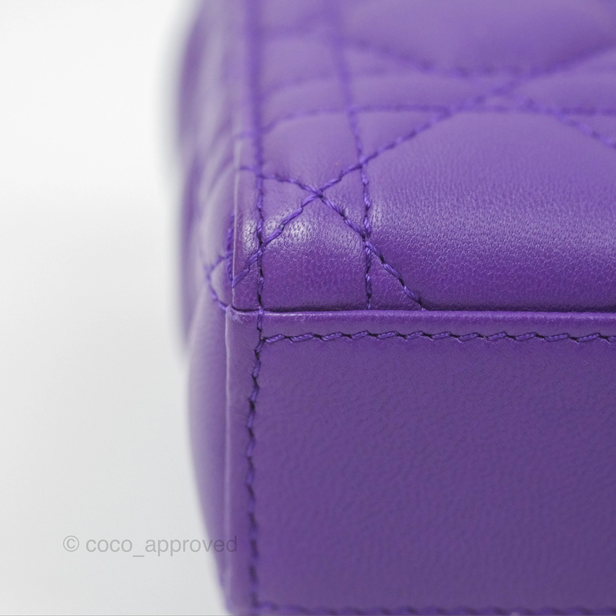 Dior Small Lady D-Joy Bag Purple Lambskin Cannage Gold Hardware