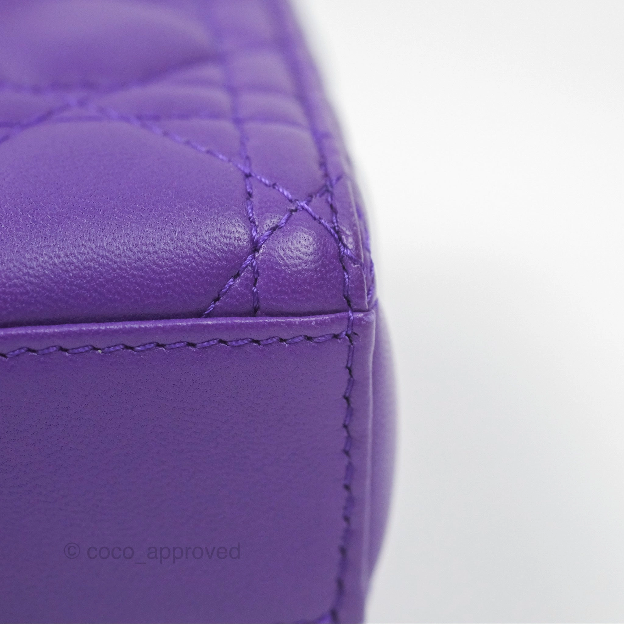 Dior Small Lady D-Joy Bag Purple Lambskin Cannage Gold Hardware