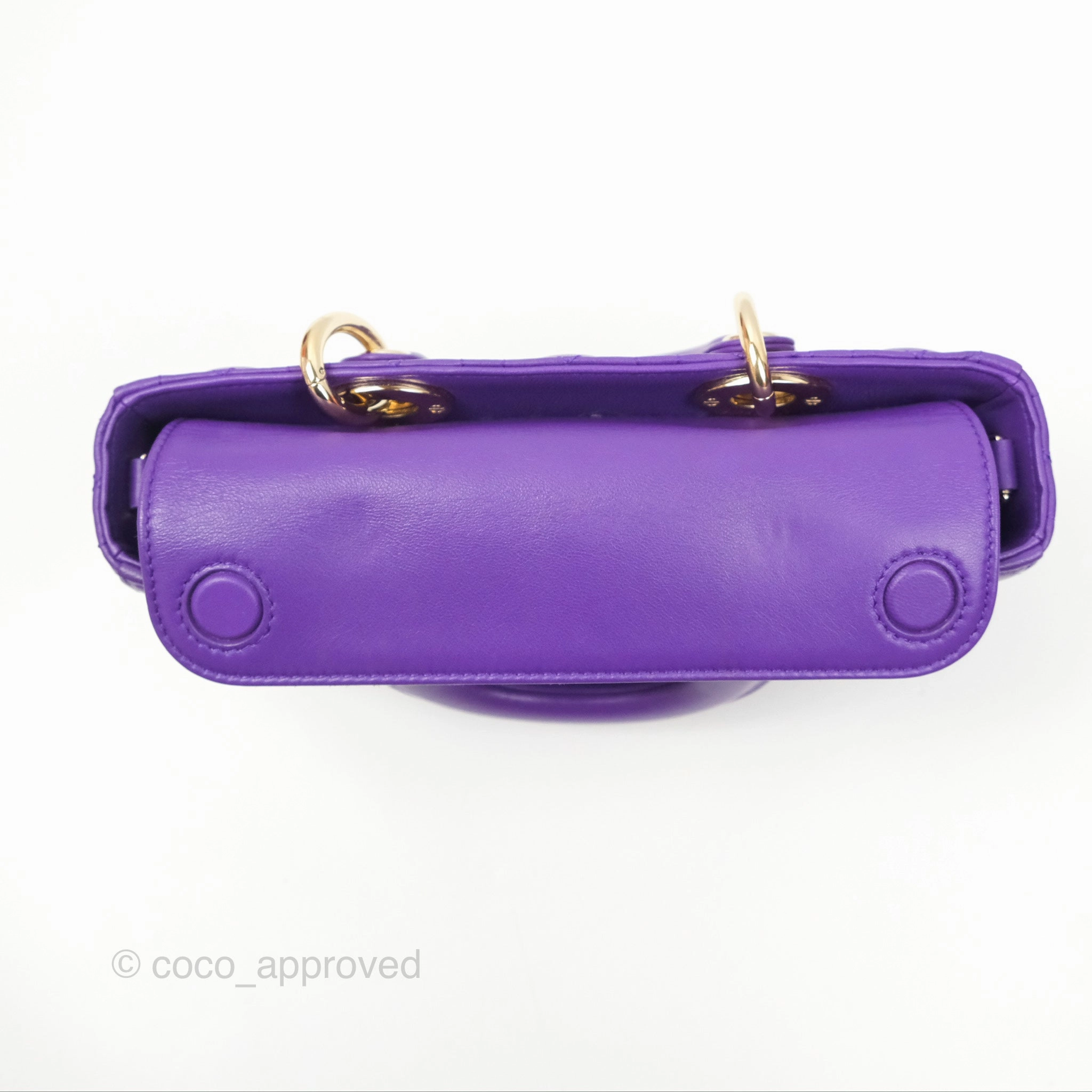 Dior Small Lady D-Joy Bag Purple Lambskin Cannage Gold Hardware