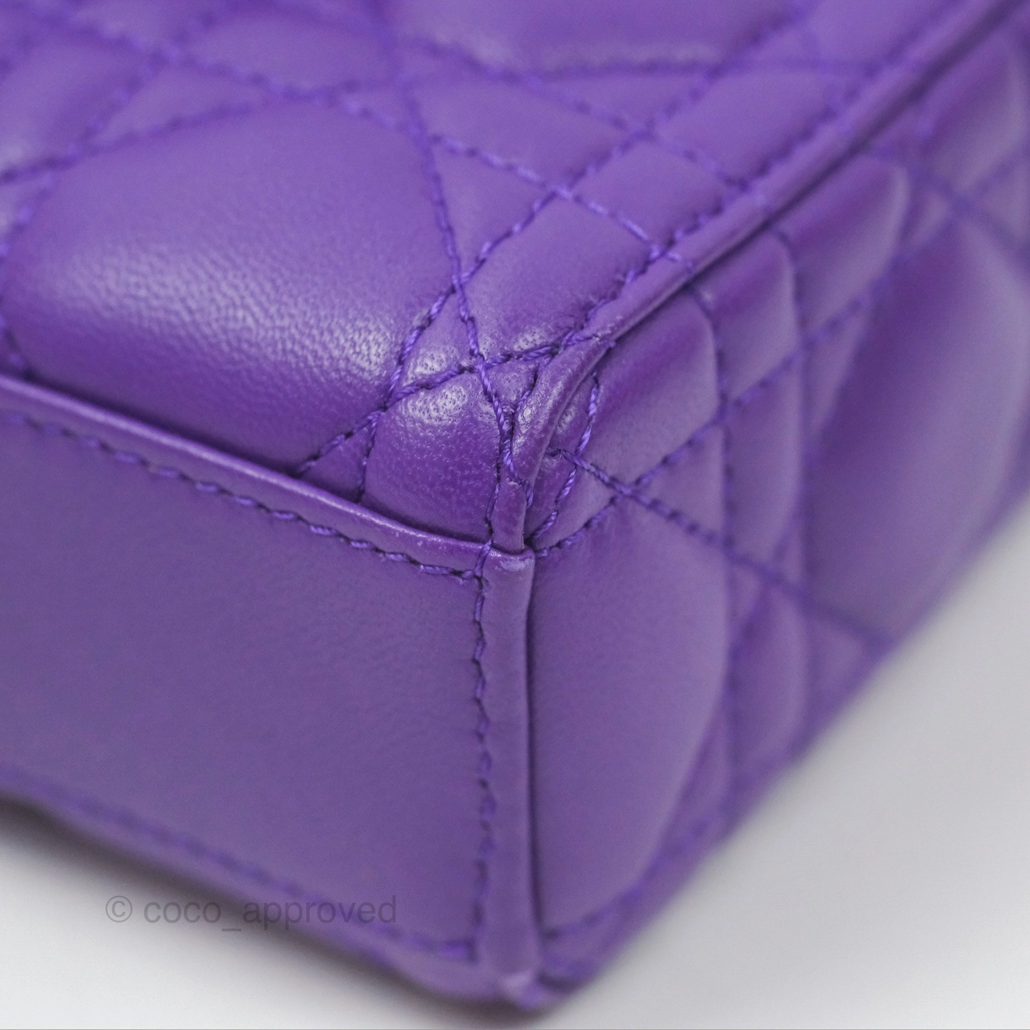 Dior Small Lady D-Joy Bag Purple Lambskin Cannage Gold Hardware