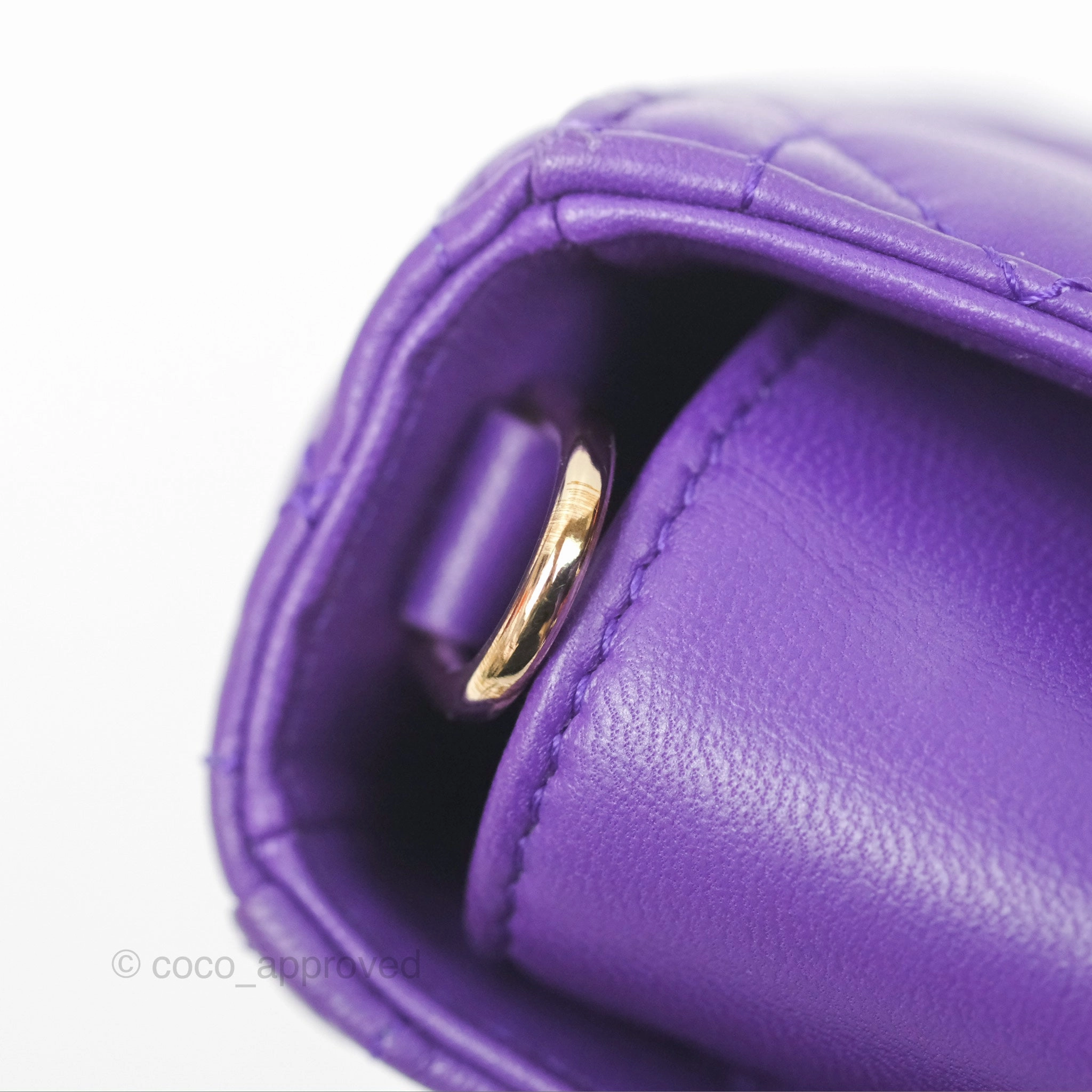 Dior Small Lady D-Joy Bag Purple Lambskin Cannage Gold Hardware