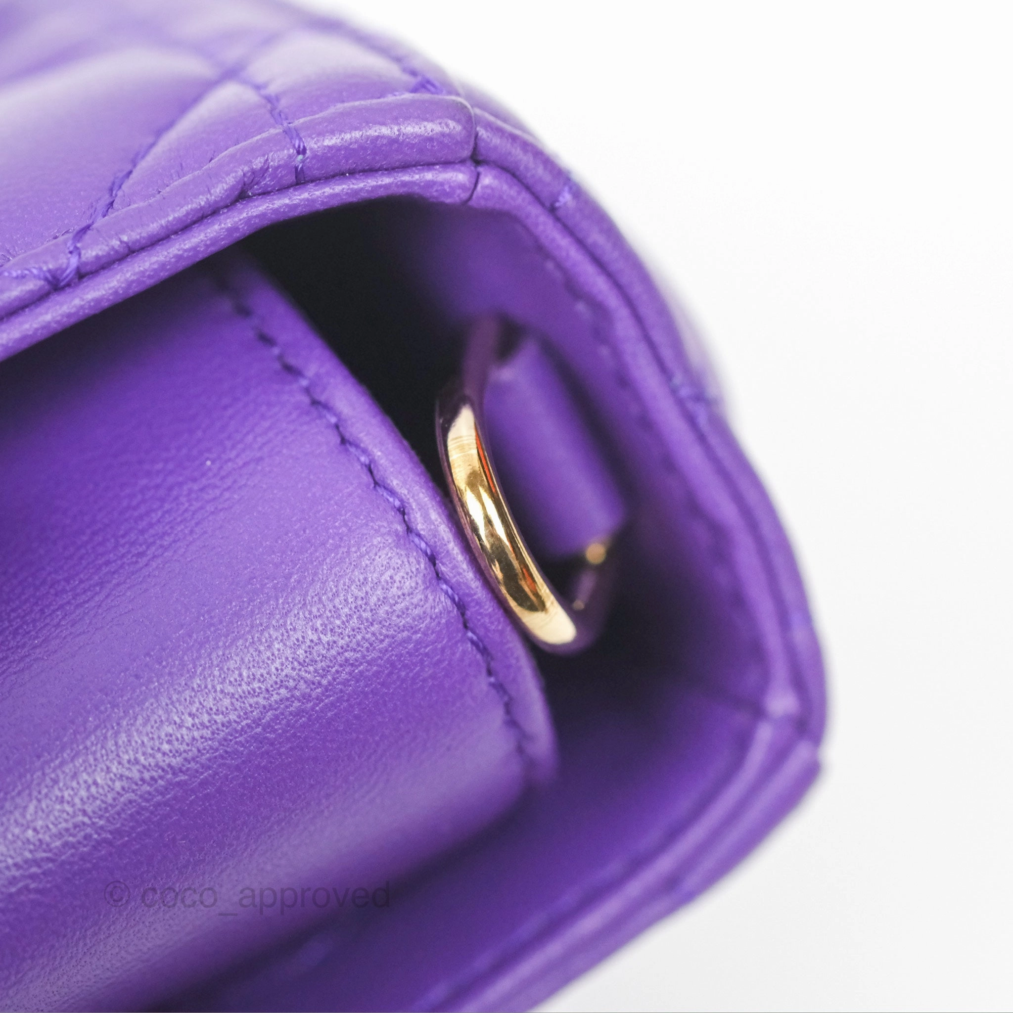 Dior Small Lady D-Joy Bag Purple Lambskin Cannage Gold Hardware
