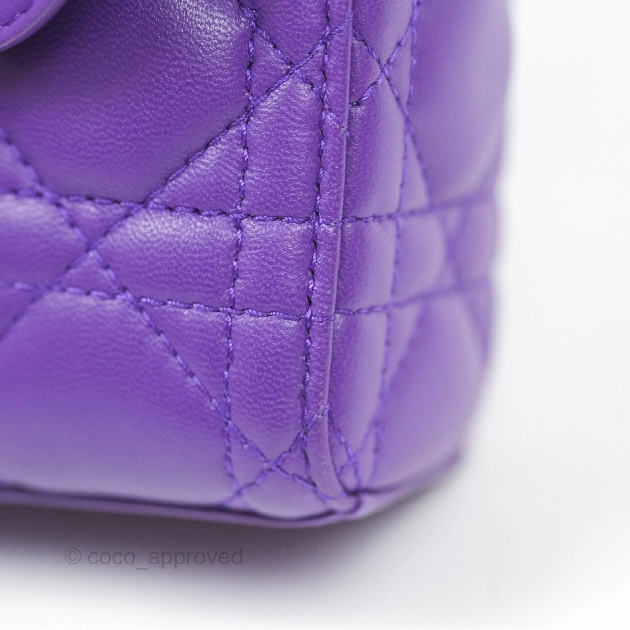 Dior Small Lady D-Joy Bag Purple Lambskin Cannage Gold Hardware