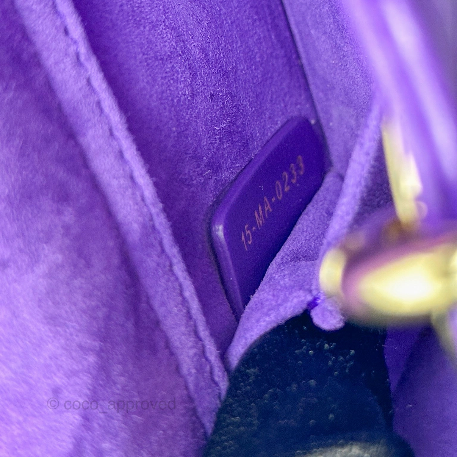 Dior Small Lady D-Joy Bag Purple Lambskin Cannage Gold Hardware