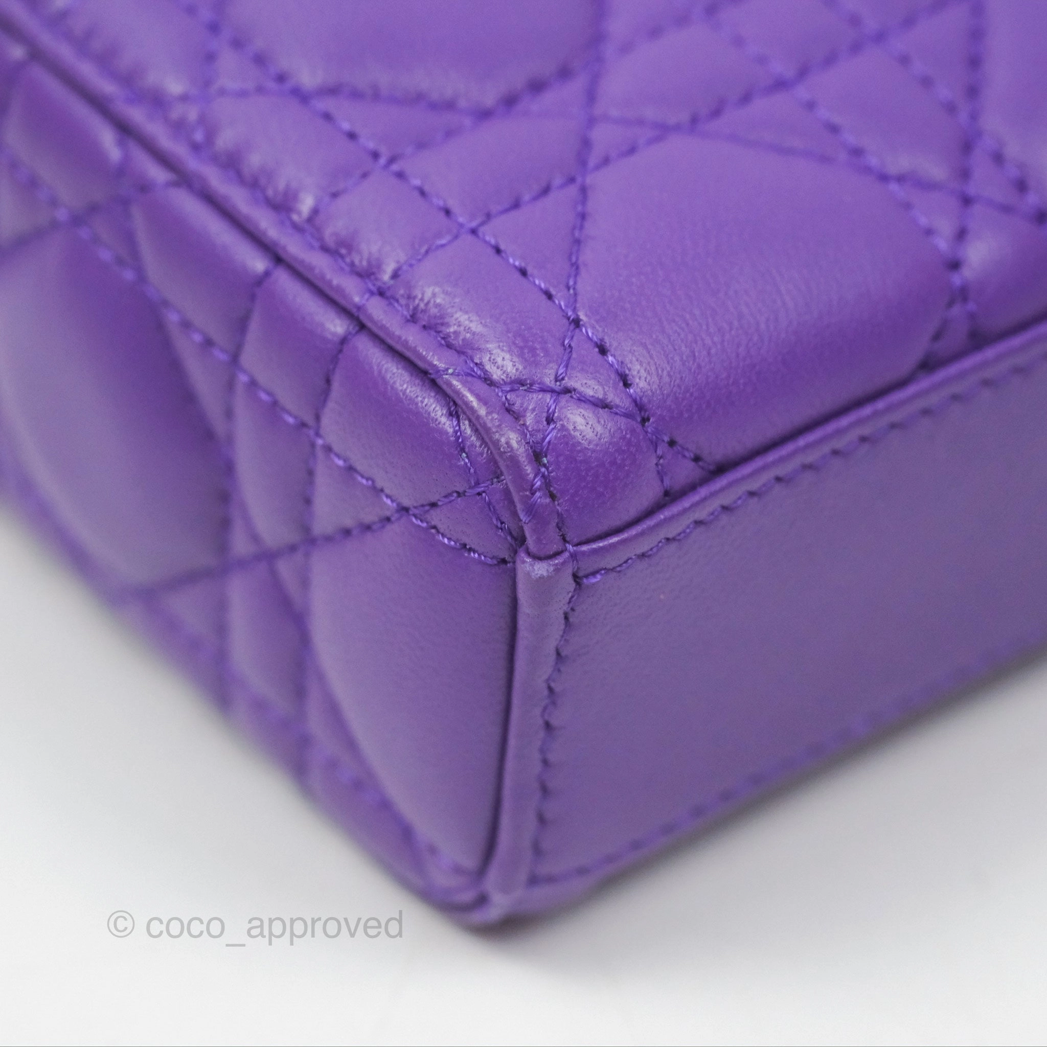 Dior Small Lady D-Joy Bag Purple Lambskin Cannage Gold Hardware