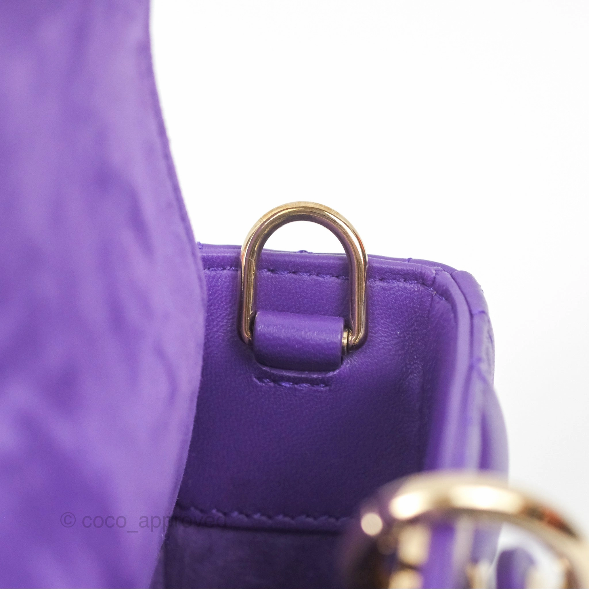 Dior Small Lady D-Joy Bag Purple Lambskin Cannage Gold Hardware