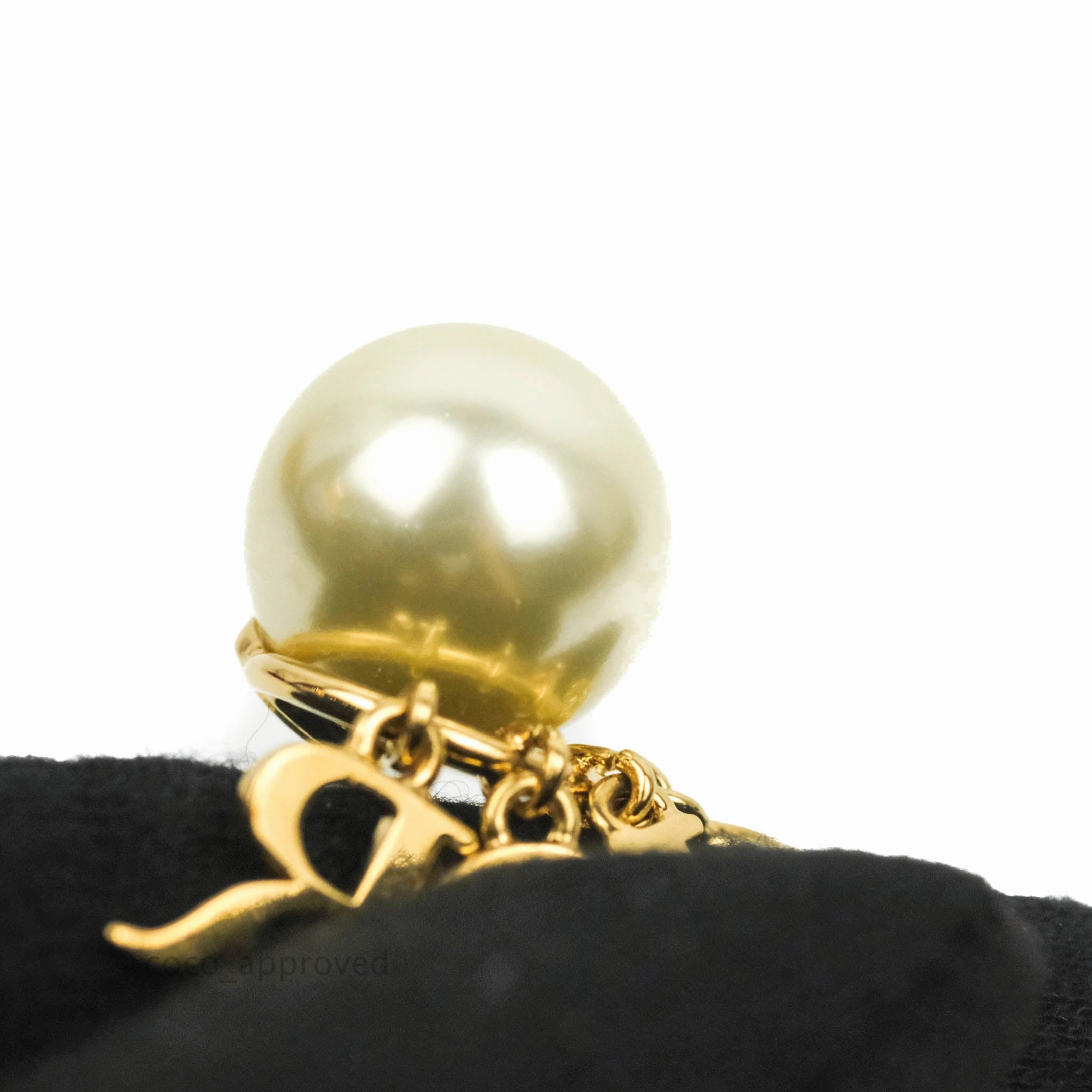 Dior Tribales Pearl Crystal D.I.O.R. Earrings Gold Tone