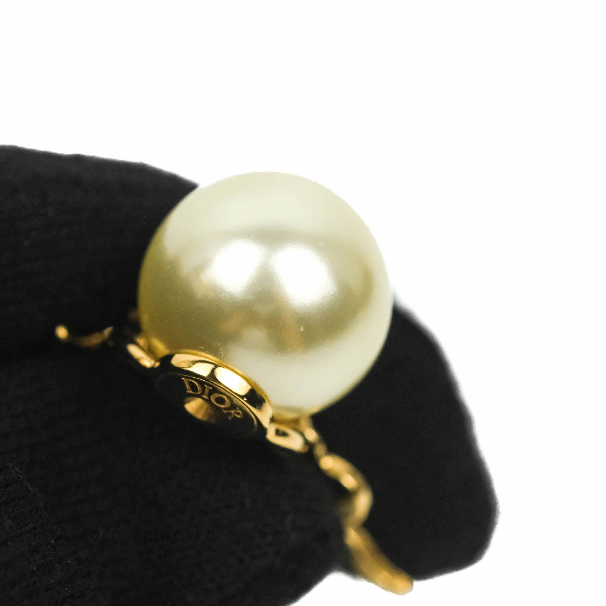 Dior Tribales Pearl Crystal D.I.O.R. Earrings Gold Tone