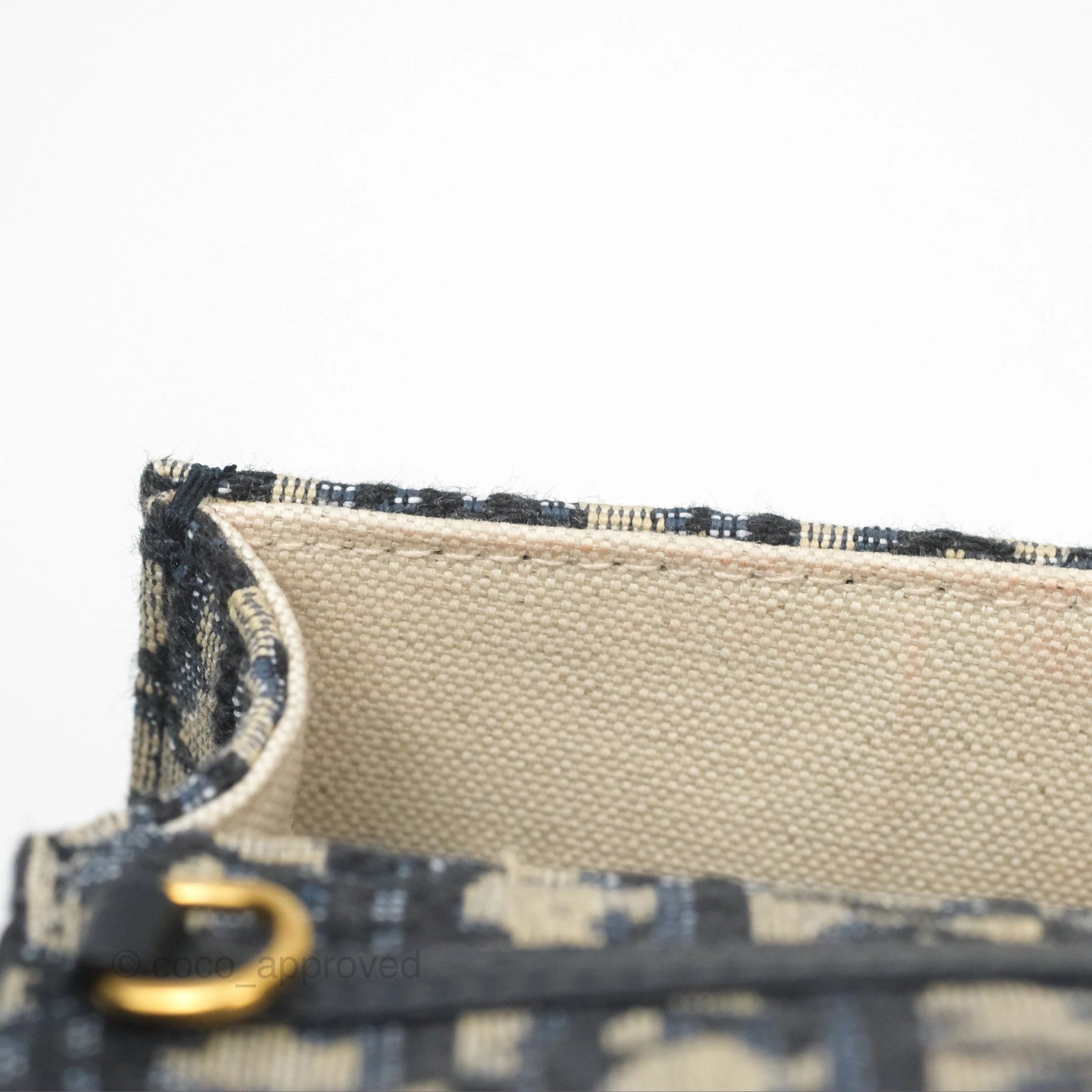 Dior Vertical Saddle Phone Holder Navy Oblique Canvas