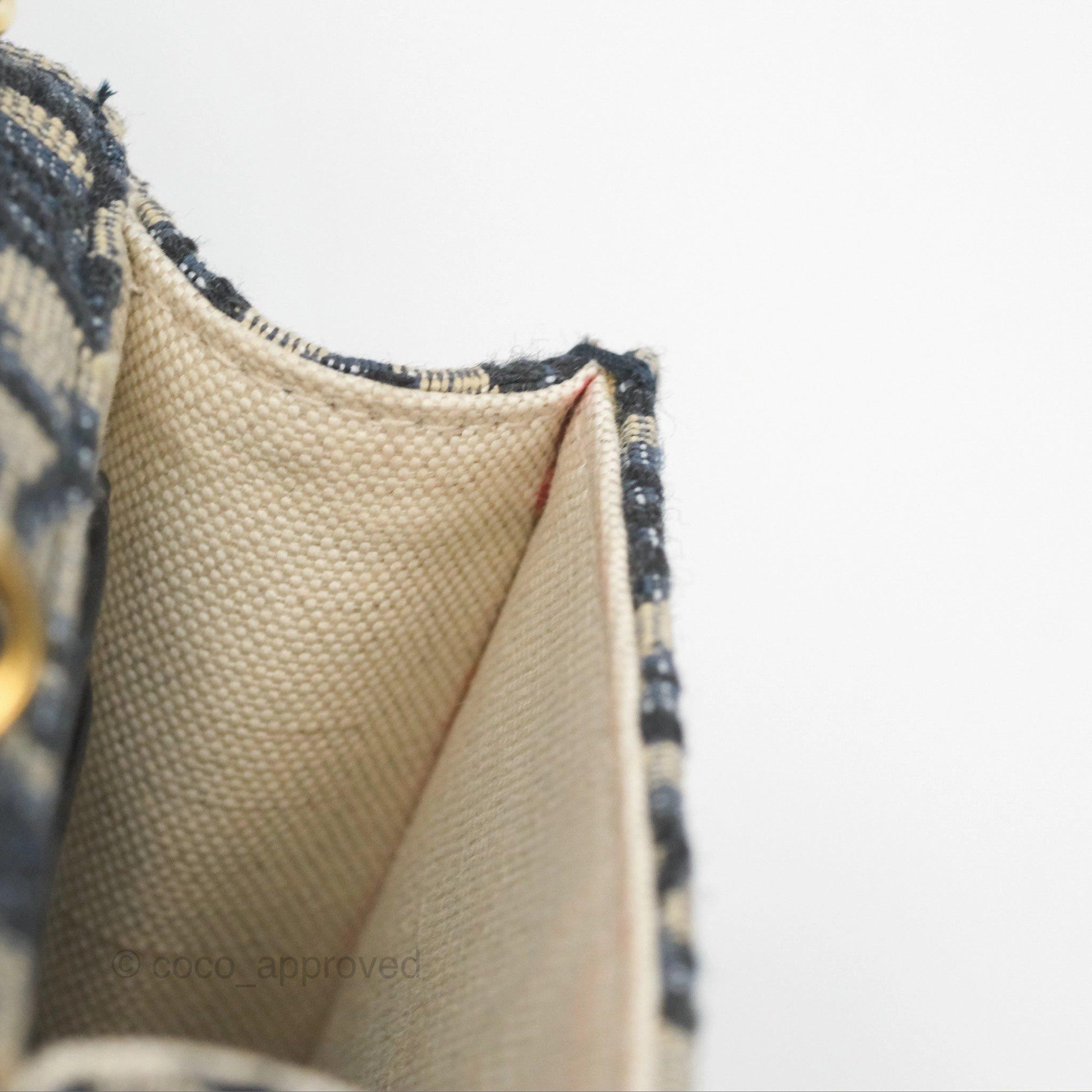 Dior Vertical Saddle Phone Holder Navy Oblique Canvas