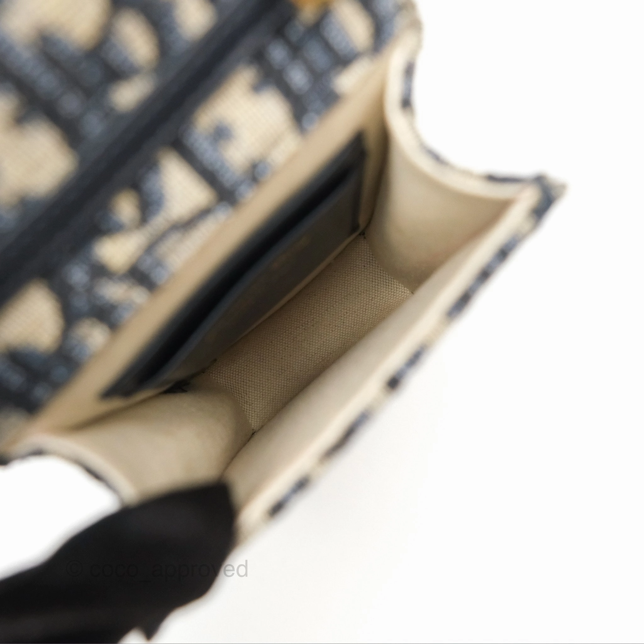 Dior Vertical Saddle Phone Holder Navy Oblique Canvas