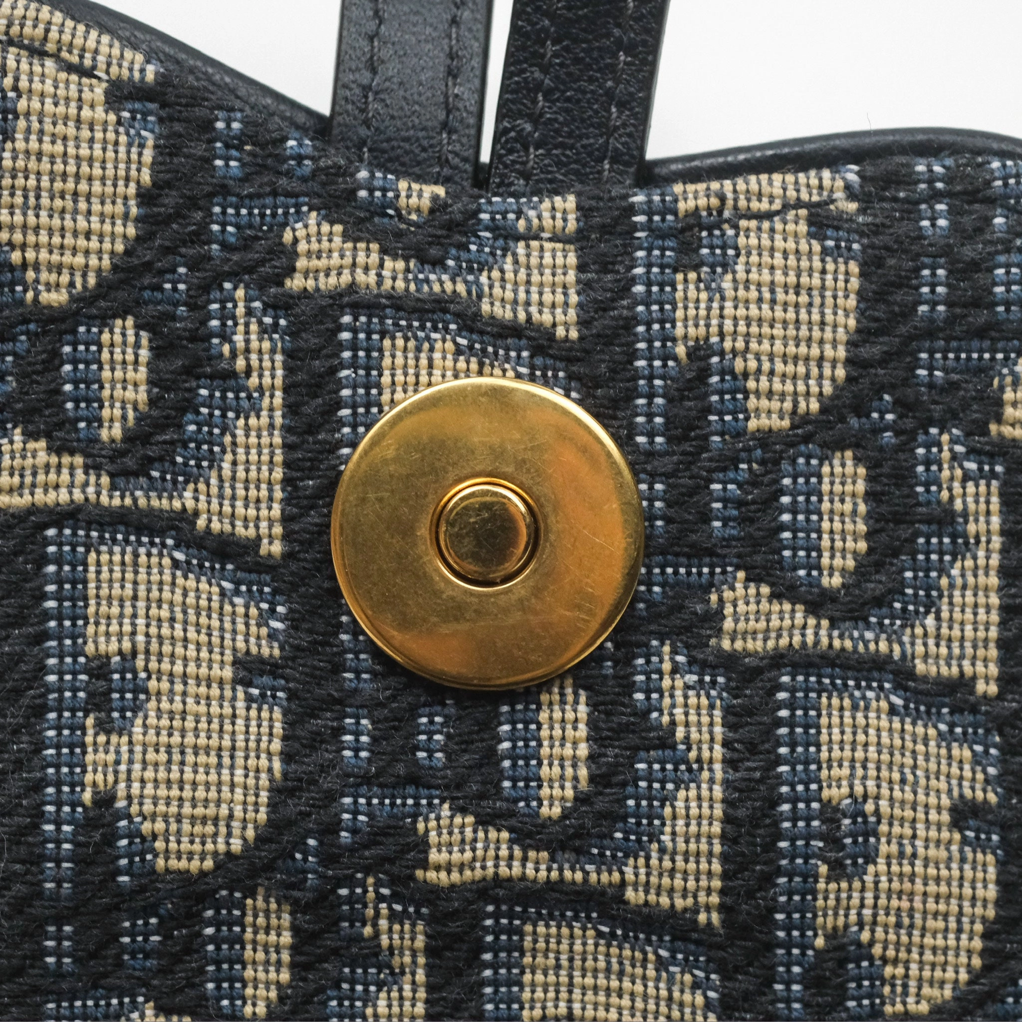Dior Vertical Saddle Phone Holder Navy Oblique Canvas