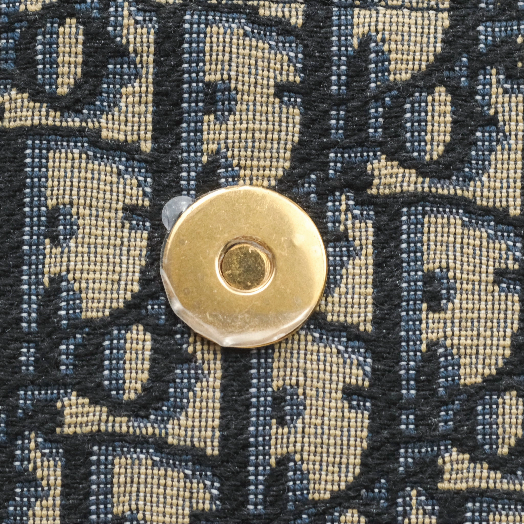 Dior Vertical Saddle Phone Holder Navy Oblique Canvas