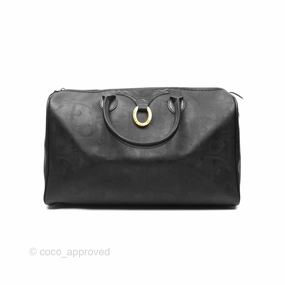 Dior Vintage Trotter Boston Duffle Bag Oblique Black