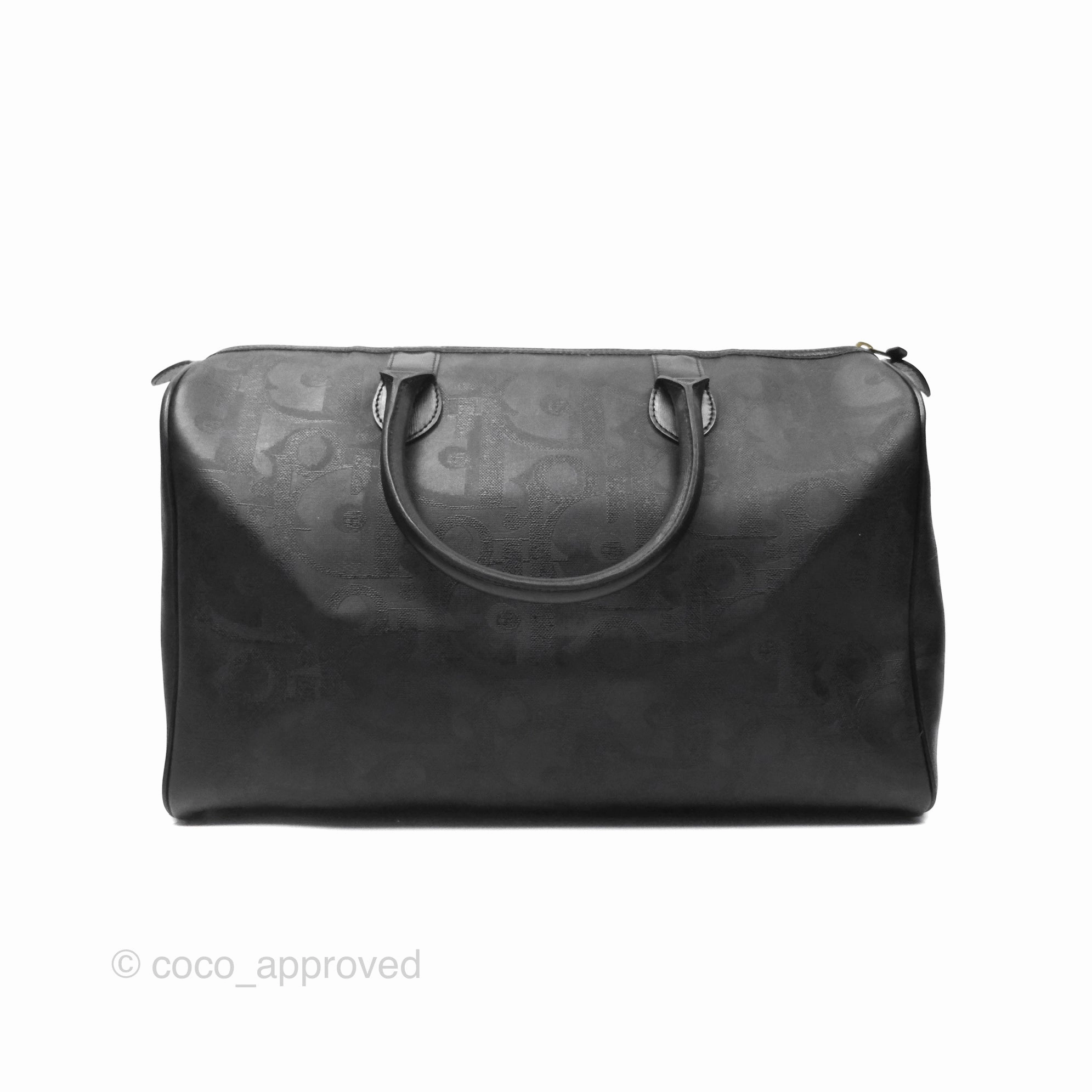 Dior Vintage Trotter Boston Duffle Bag Oblique Black
