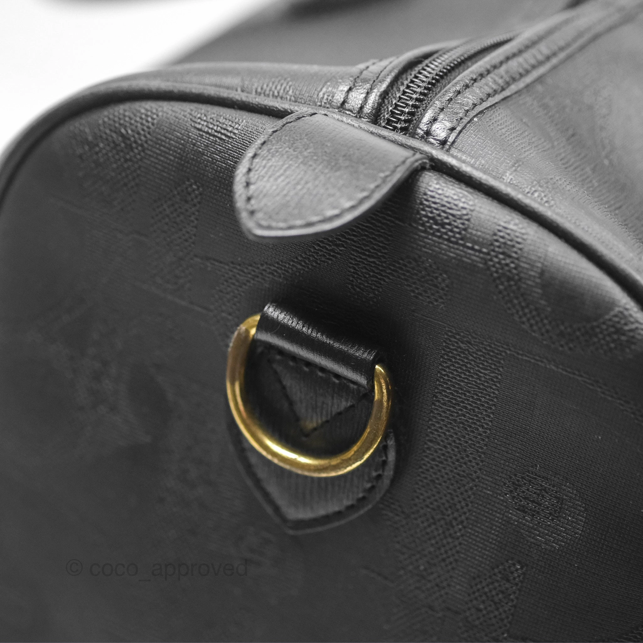 Dior Vintage Trotter Boston Duffle Bag Oblique Black