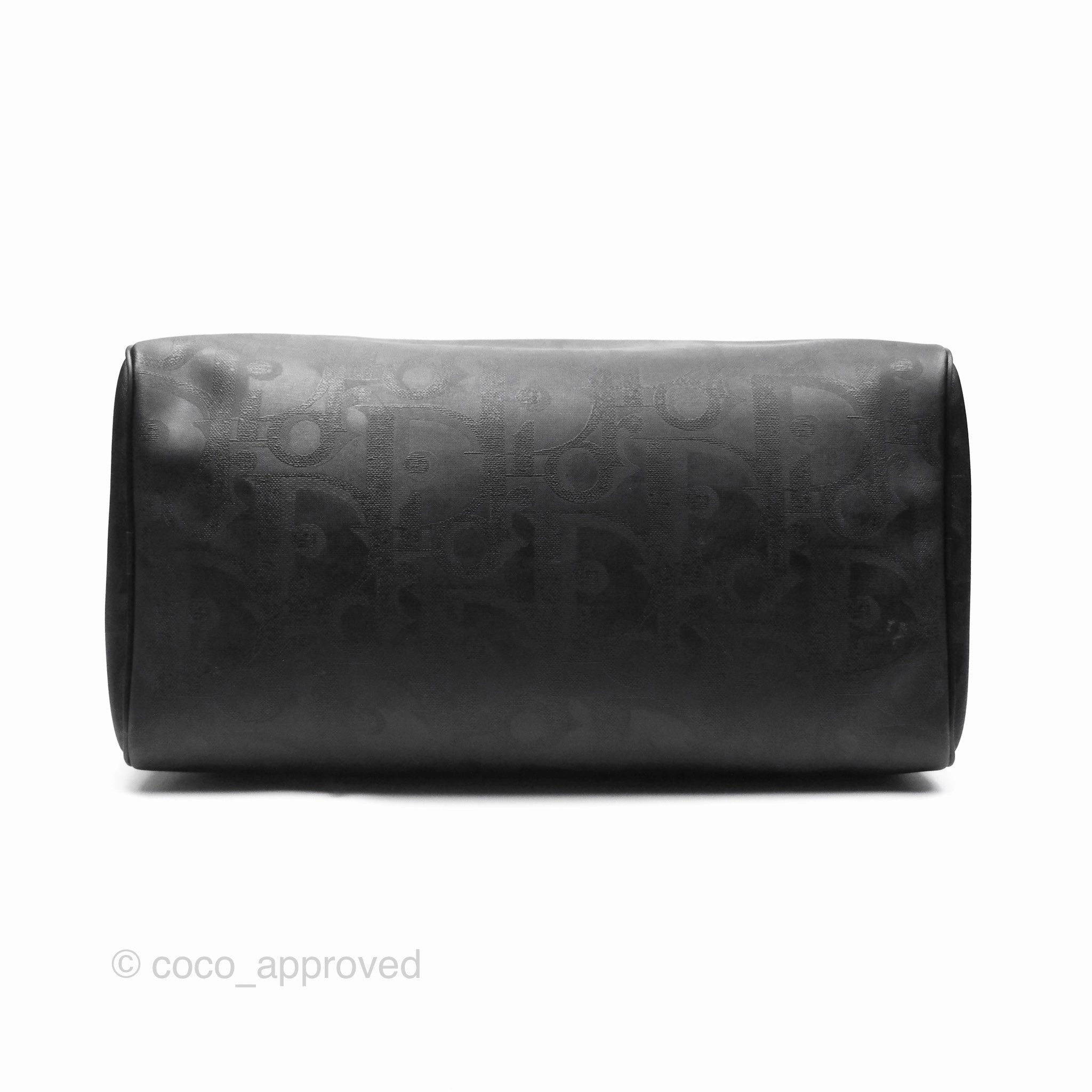 Dior Vintage Trotter Boston Duffle Bag Oblique Black