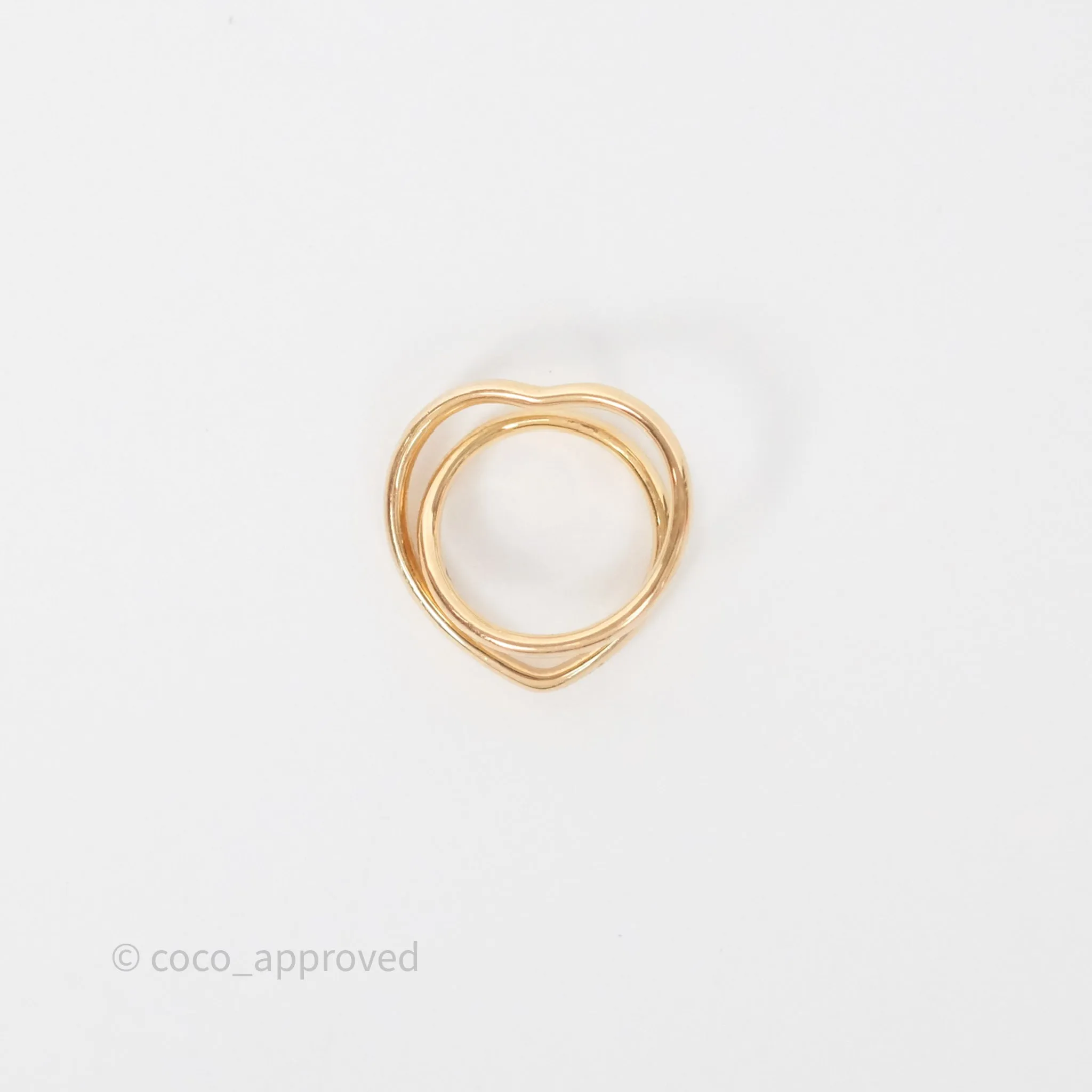 Hermes Bague Vertige Coeur MM Or Rose Ring 18k Size 51